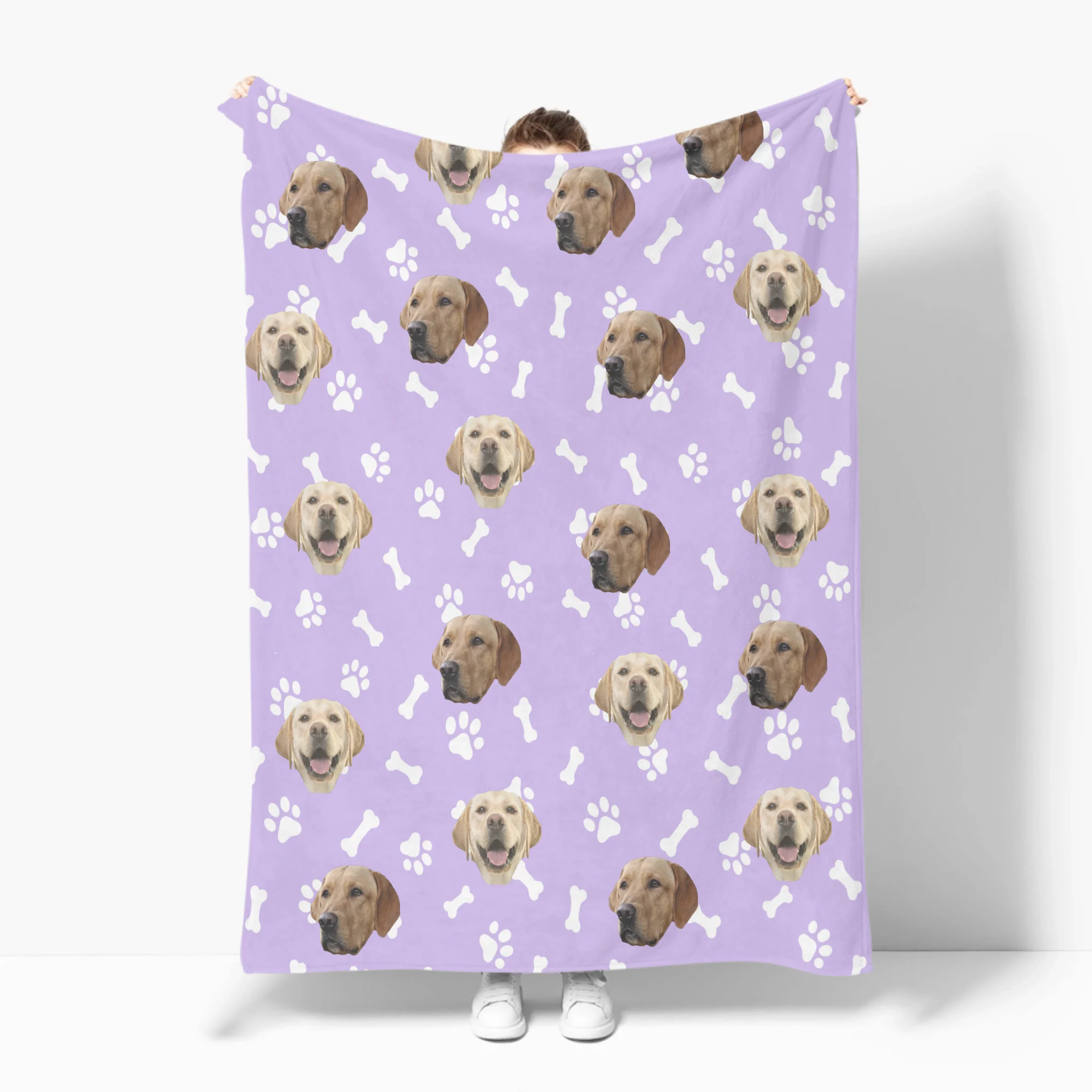Custom Pet Faces Blanket, Cute Gifts for Dog & Cat Lovers