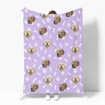 Custom Pet Faces Blanket, Cute Gifts for Dog & Cat Lovers