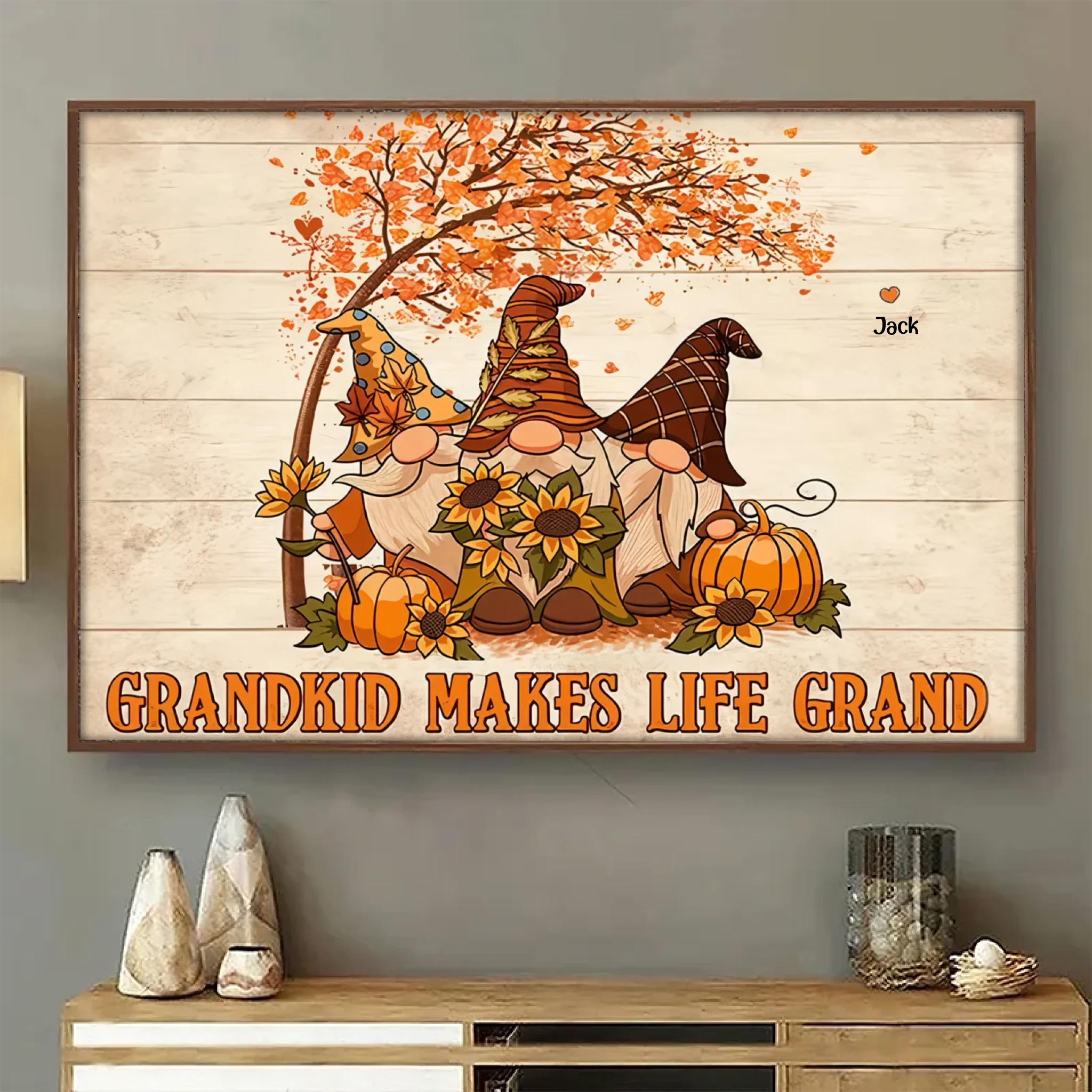 Grandkids Make Life Grand – Personalized Horizontal Poster, Custom Gift for Grandma and Grandpa - POS-MAY25-014-HA