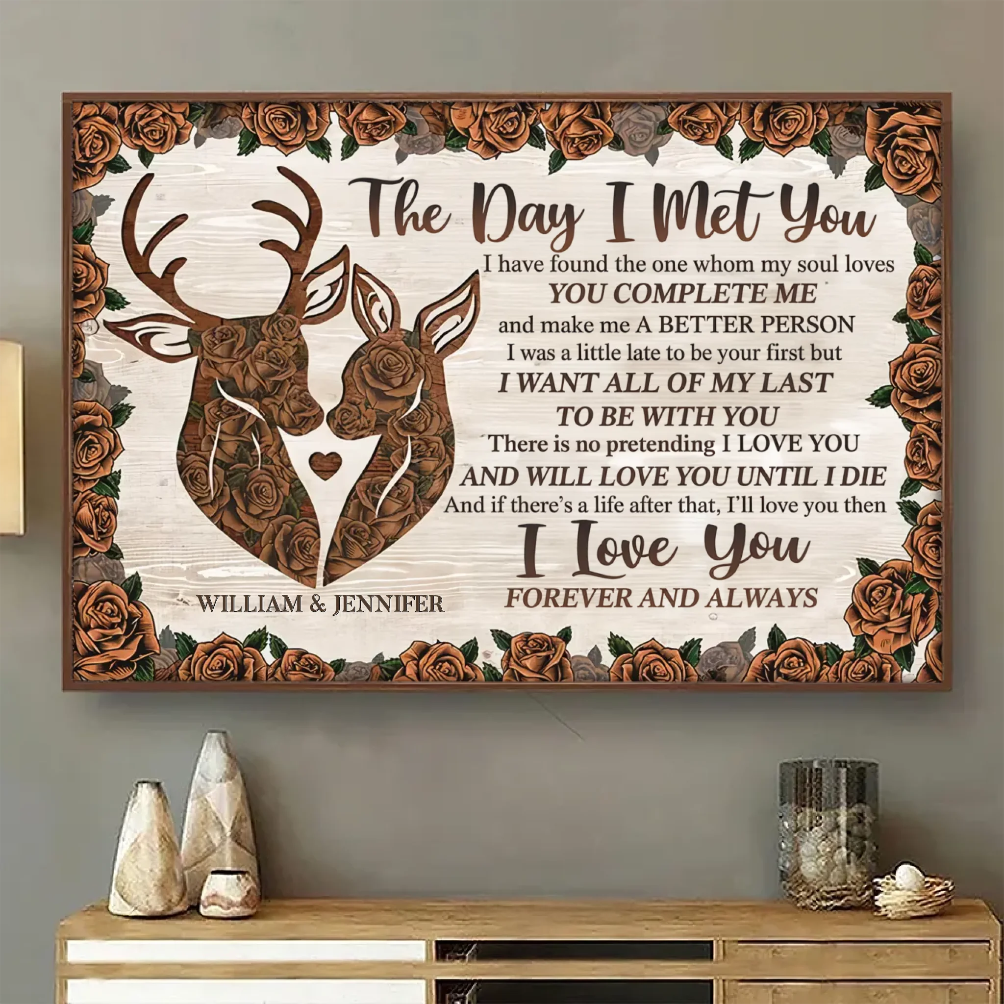 You Complete Me – Personalized Horizontal Poster – Heartfelt Gift for Husband, Wife or Couples - POS-MAY25-022-HA