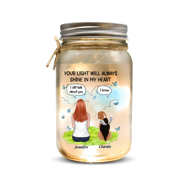 Your Light Will Always Shine In My Heart - Personalized Mason Jar Light