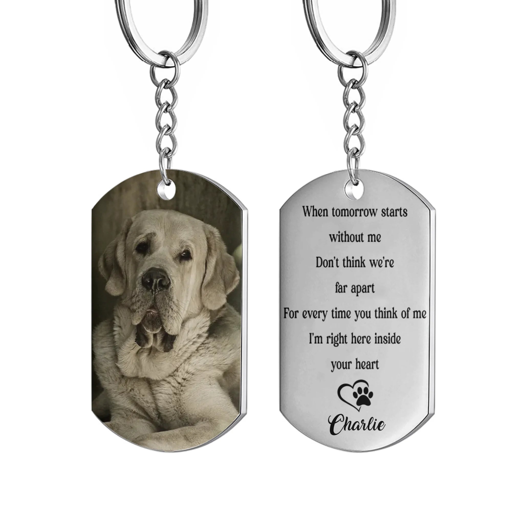 Dog Keychain Dog Memorial Gifts For Loss Of Dog - Personalized Keychains