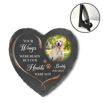 Personalized Pet Memorial Stone with Paw and Angel Wings, Sympathy Gift for Dog Loss