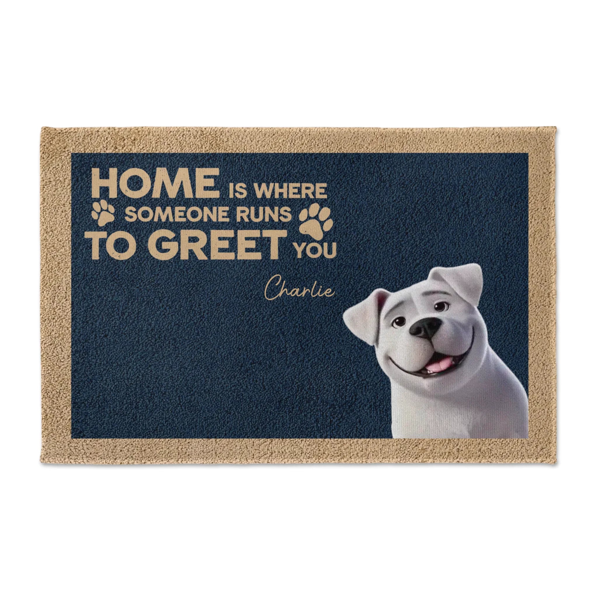 Personalized Doormat, Gift for Pet Lovers, Home Is Where Someone