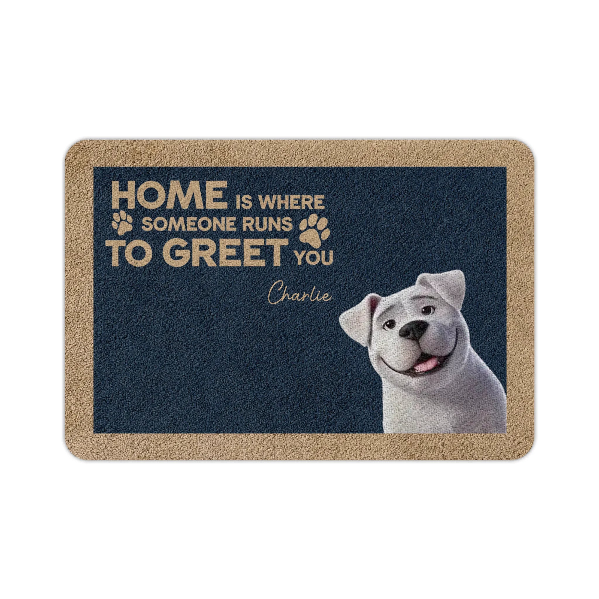 Personalized Doormat, Gift for Pet Lovers, Home Is Where Someone