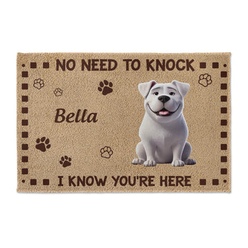 Personalized Home Decor Mat, No Need to Knock Doormat for Dog Cat Lovers