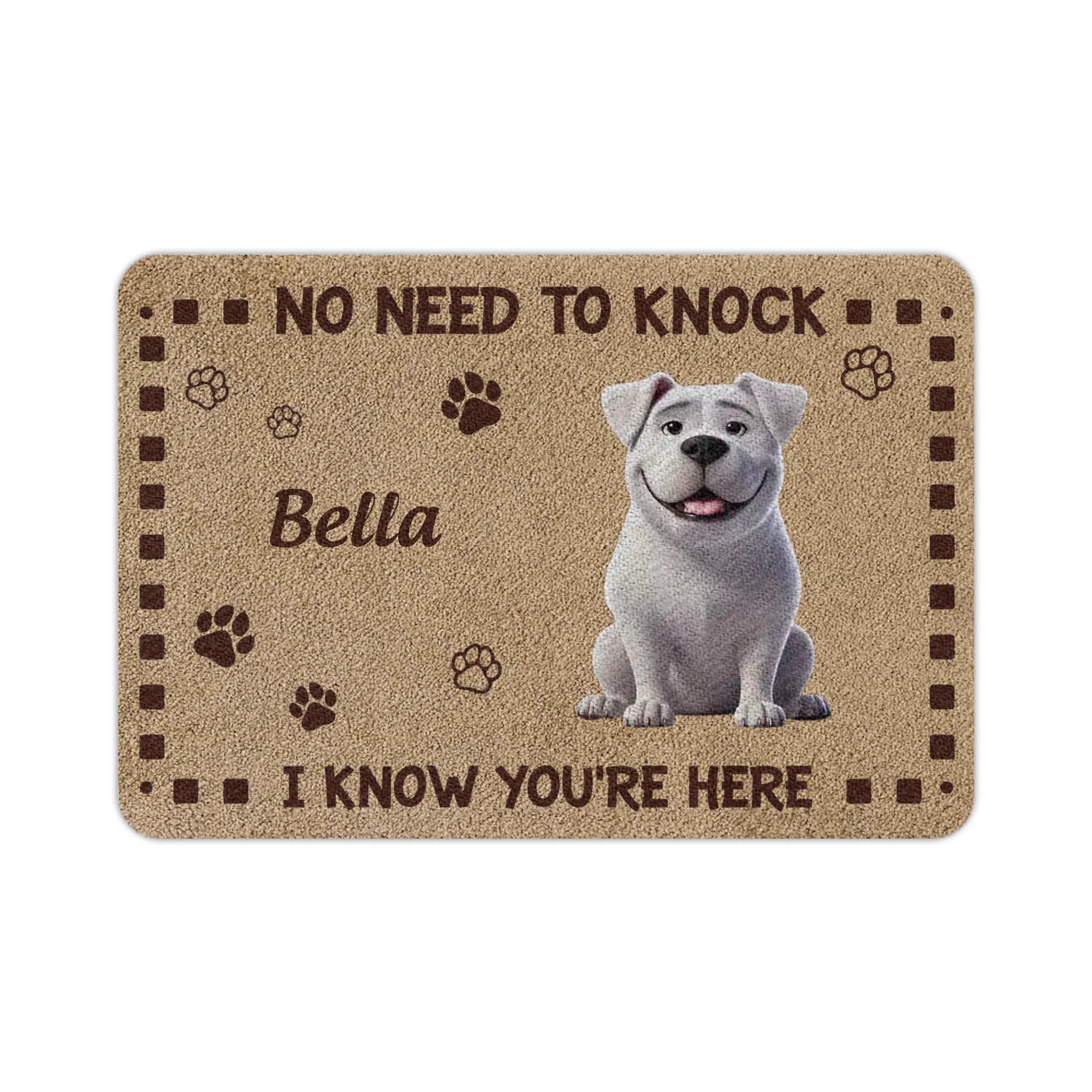 Personalized Home Decor Mat, No Need to Knock Doormat for Dog Cat Lovers