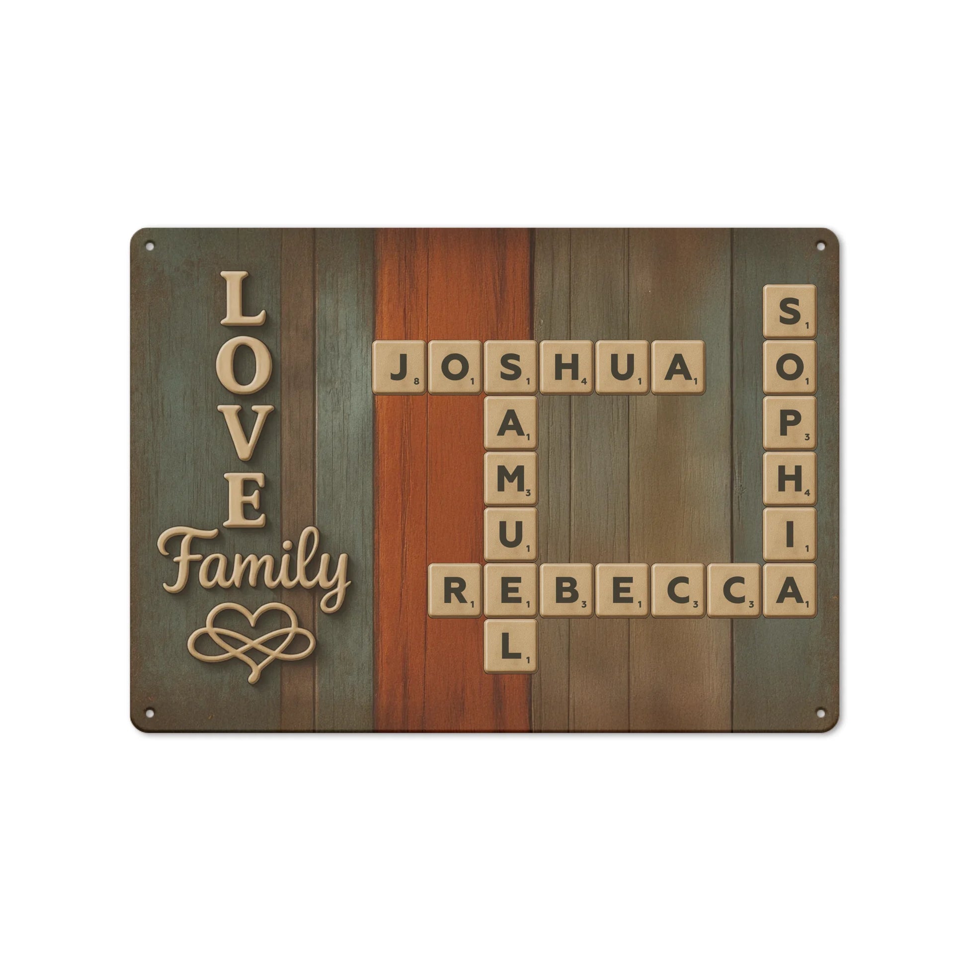 Family Name Crossword Puzzle Art – Personalized Metal Sign - Duconspace