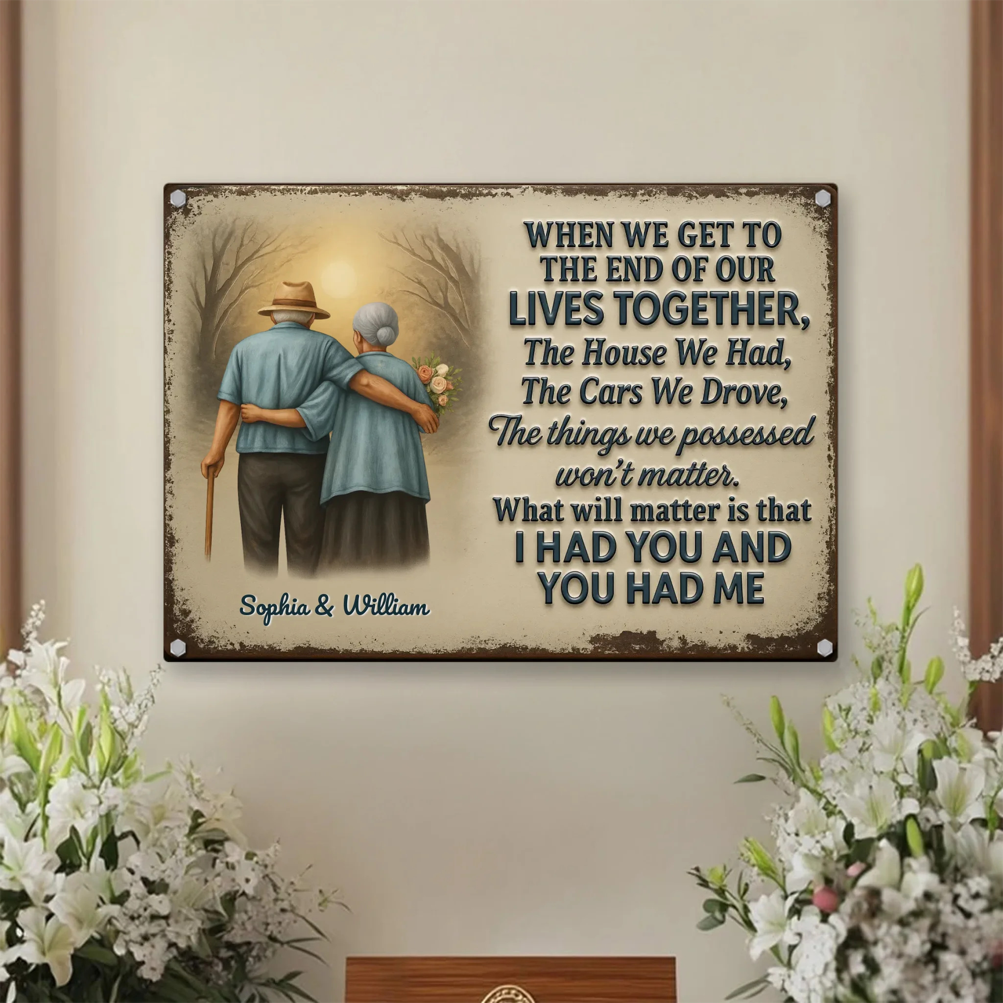 Duconspace Metal Sign Lanscape Indoor, Metal Sign Hanging on Living Room Wall