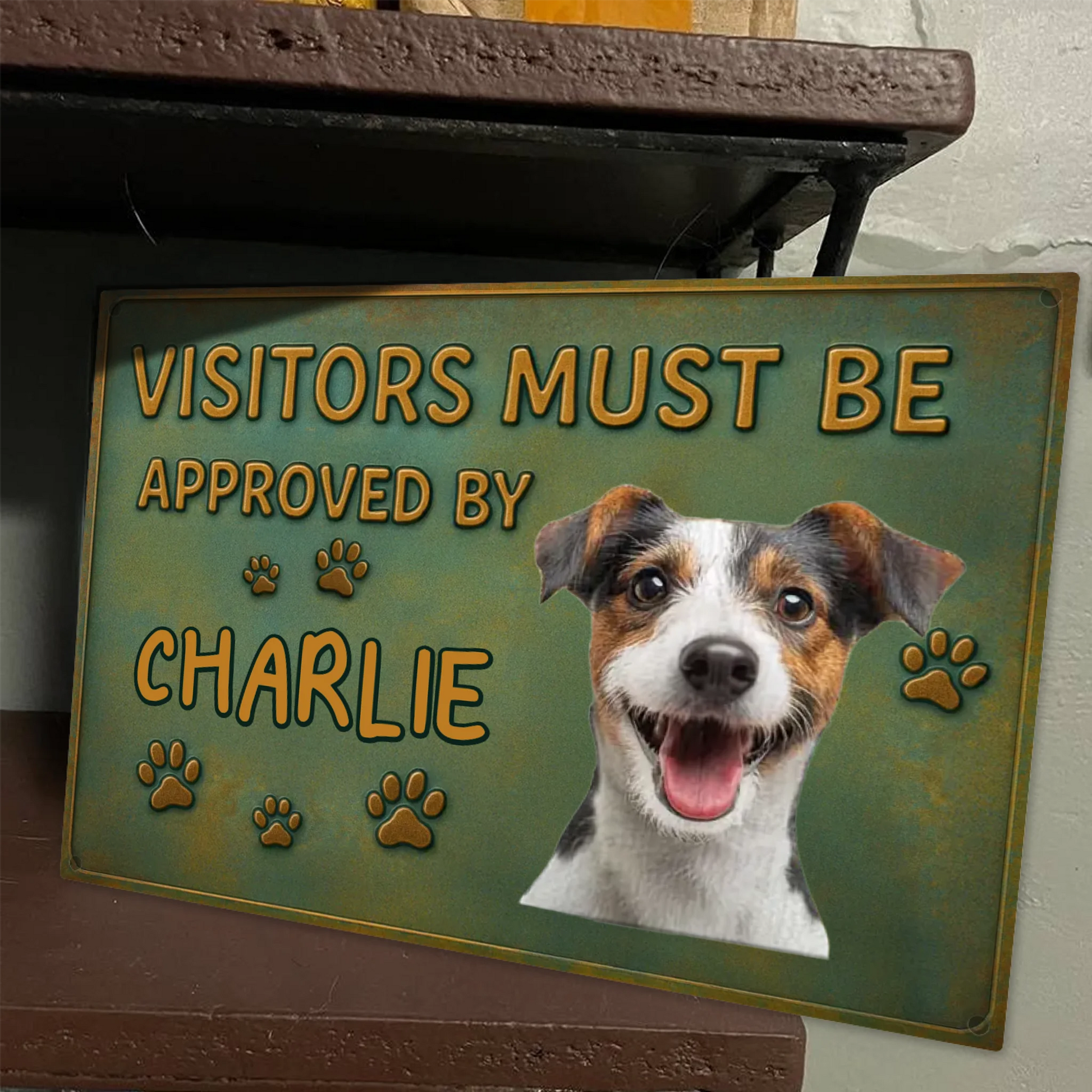 Duconspace Metal Sign Lanscape Zoom In, Metal Sign Decor on Table