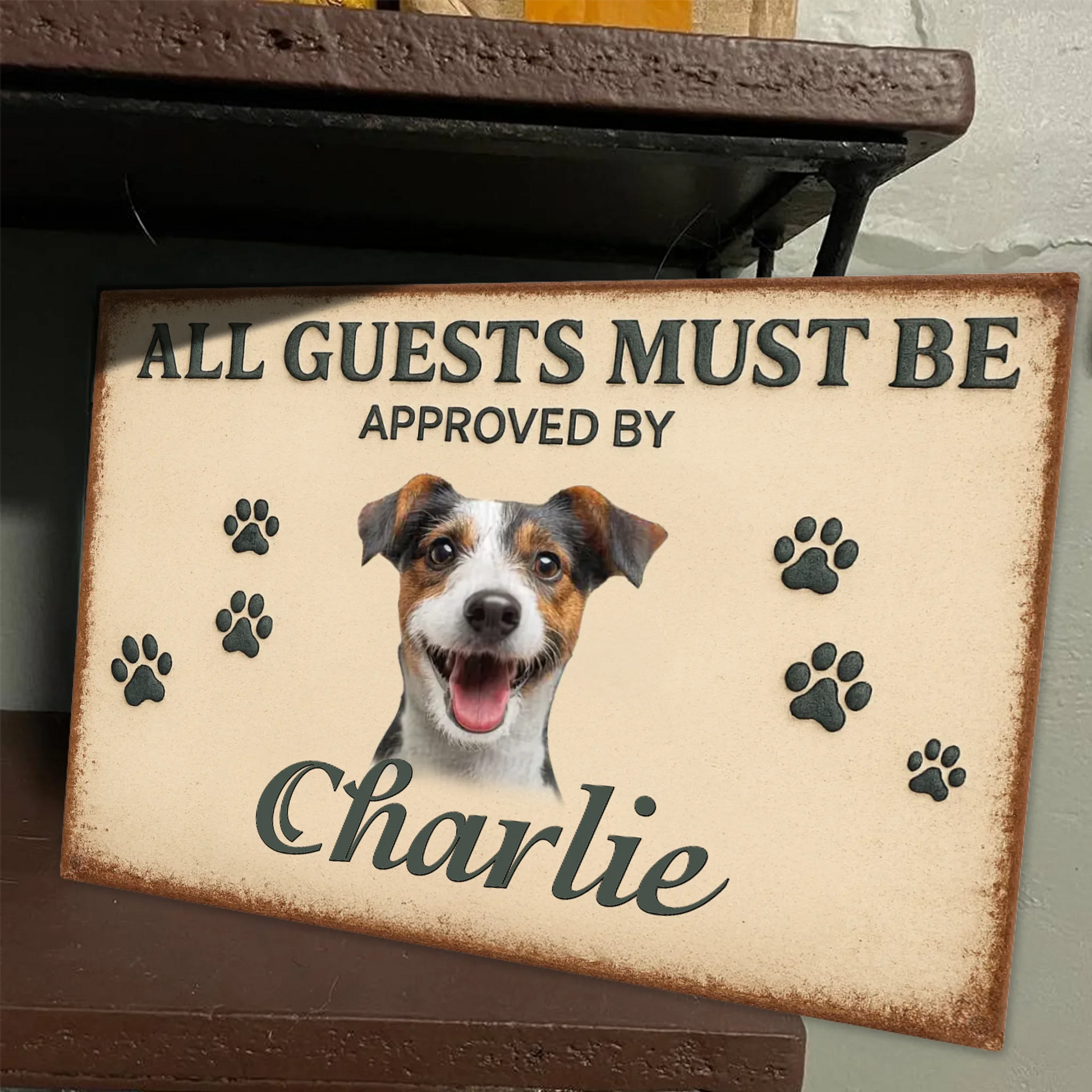 Duconspace Metal Sign Lanscape Zoom In, Metal Sign Decor on Table