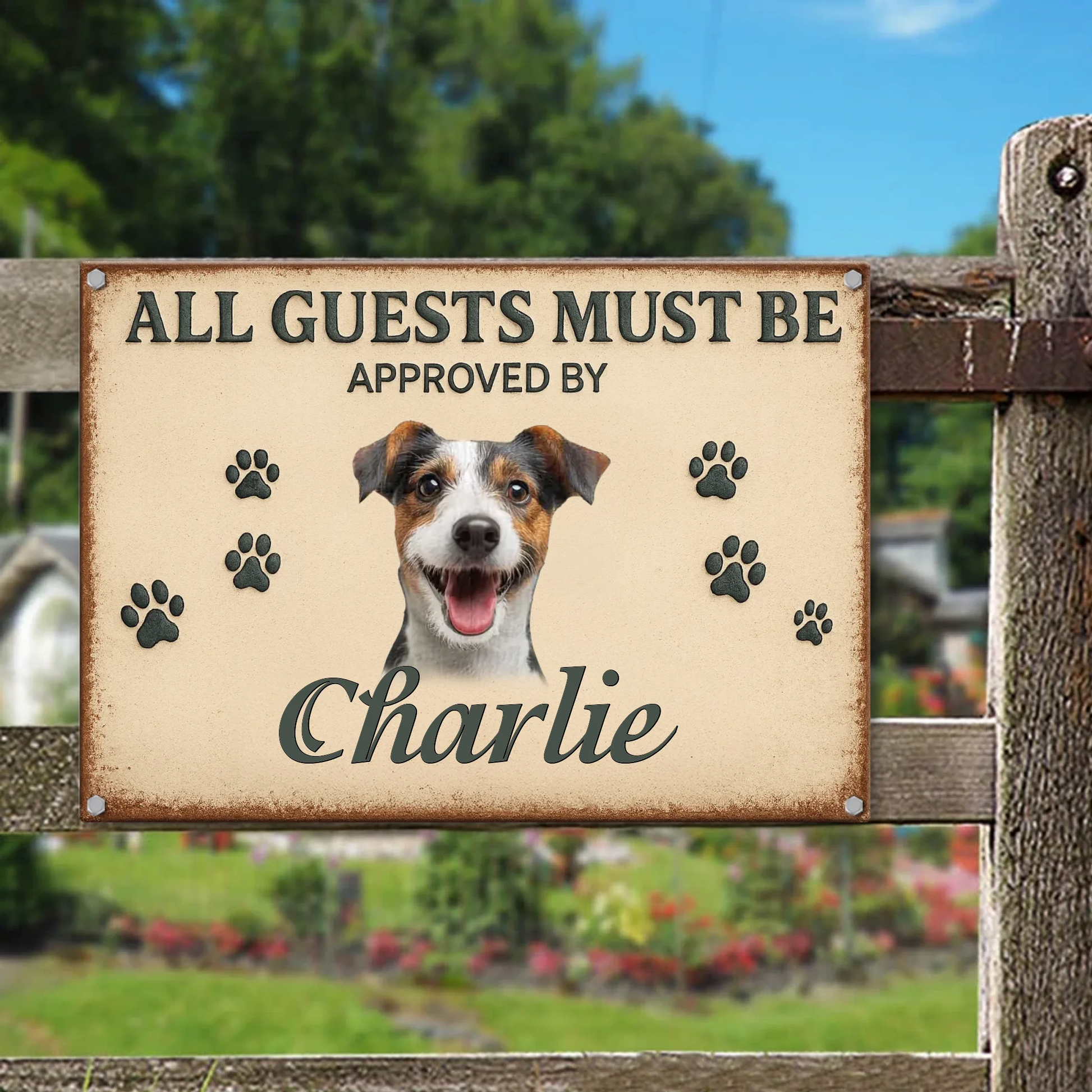 Duconspace Metal Sign Lanscape Outdoor, Metal Sign Hanging on Garden Fence