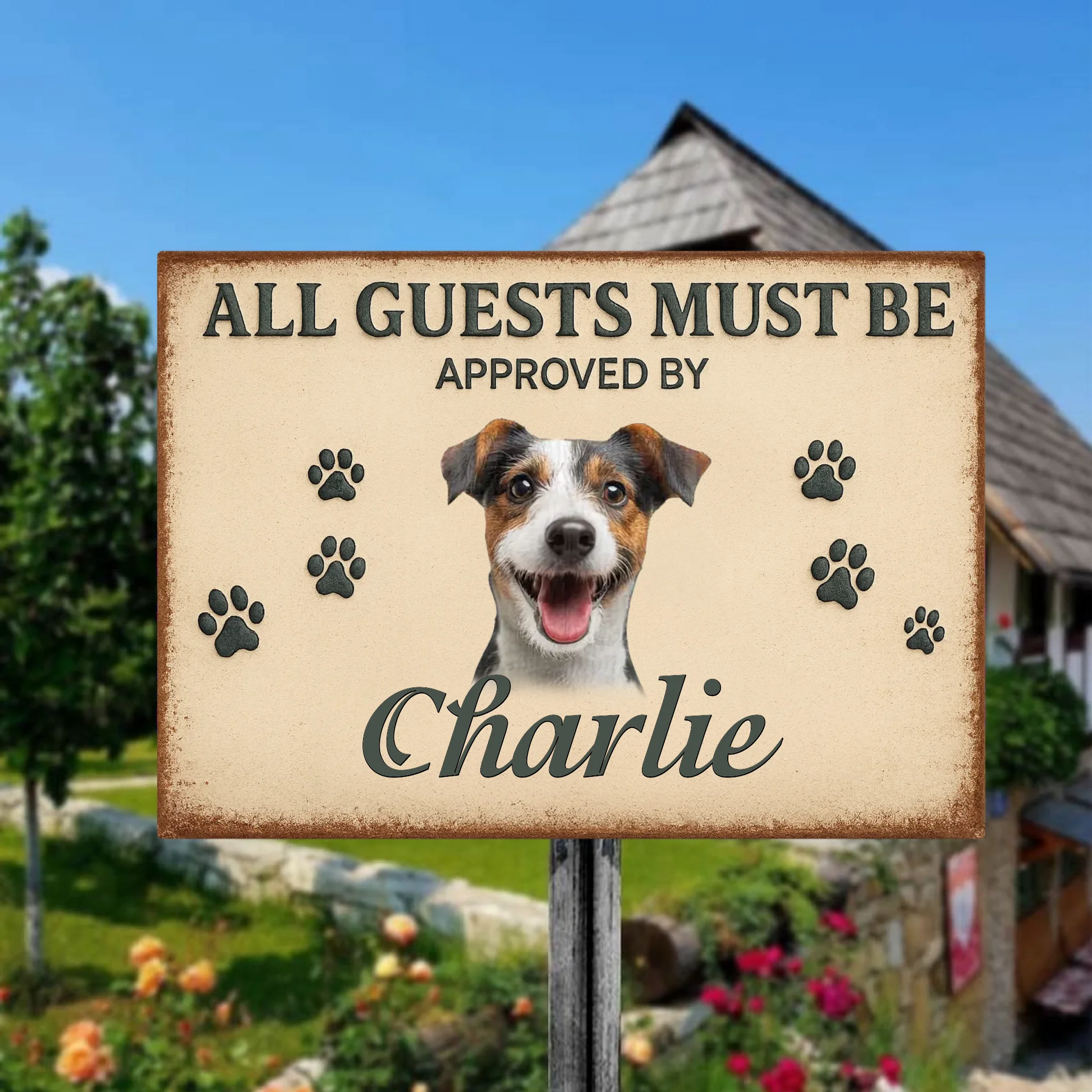 Duconspace Metal Sign Lanscape Outdoor, Metal Sign Hanging front house