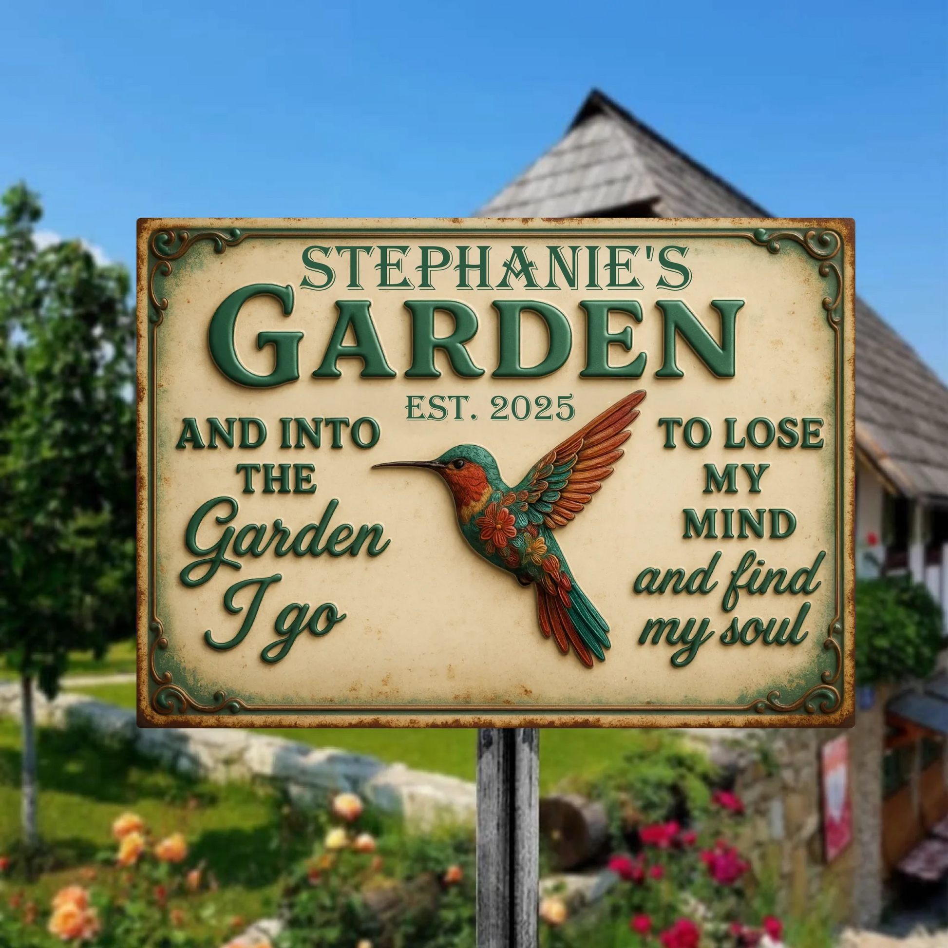 Duconspace Metal Sign Lanscape Outdoor, Metal Sign Hanging front house