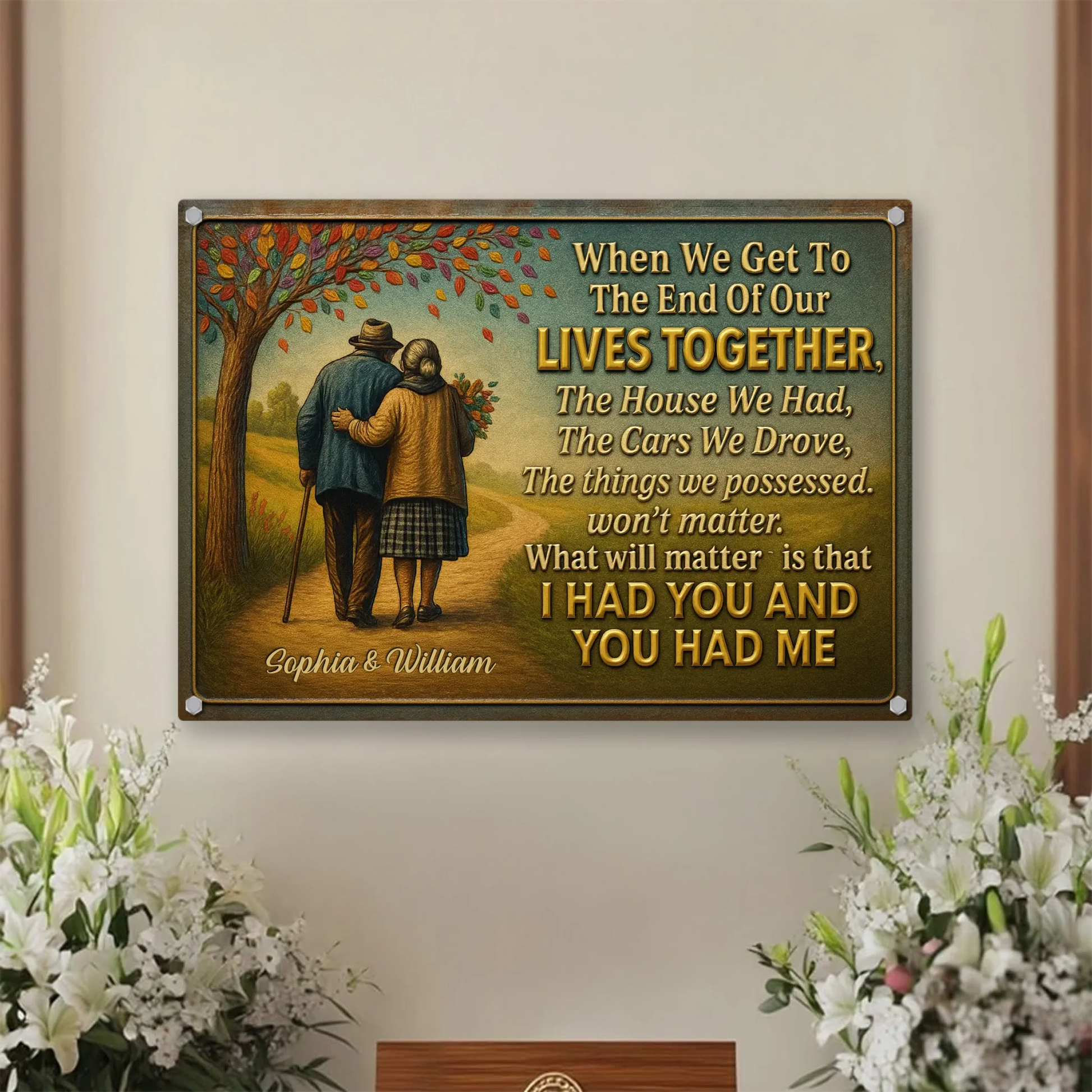 Duconspace Metal Sign Lanscape Indoor, Metal Sign Hanging on Living Room Wall