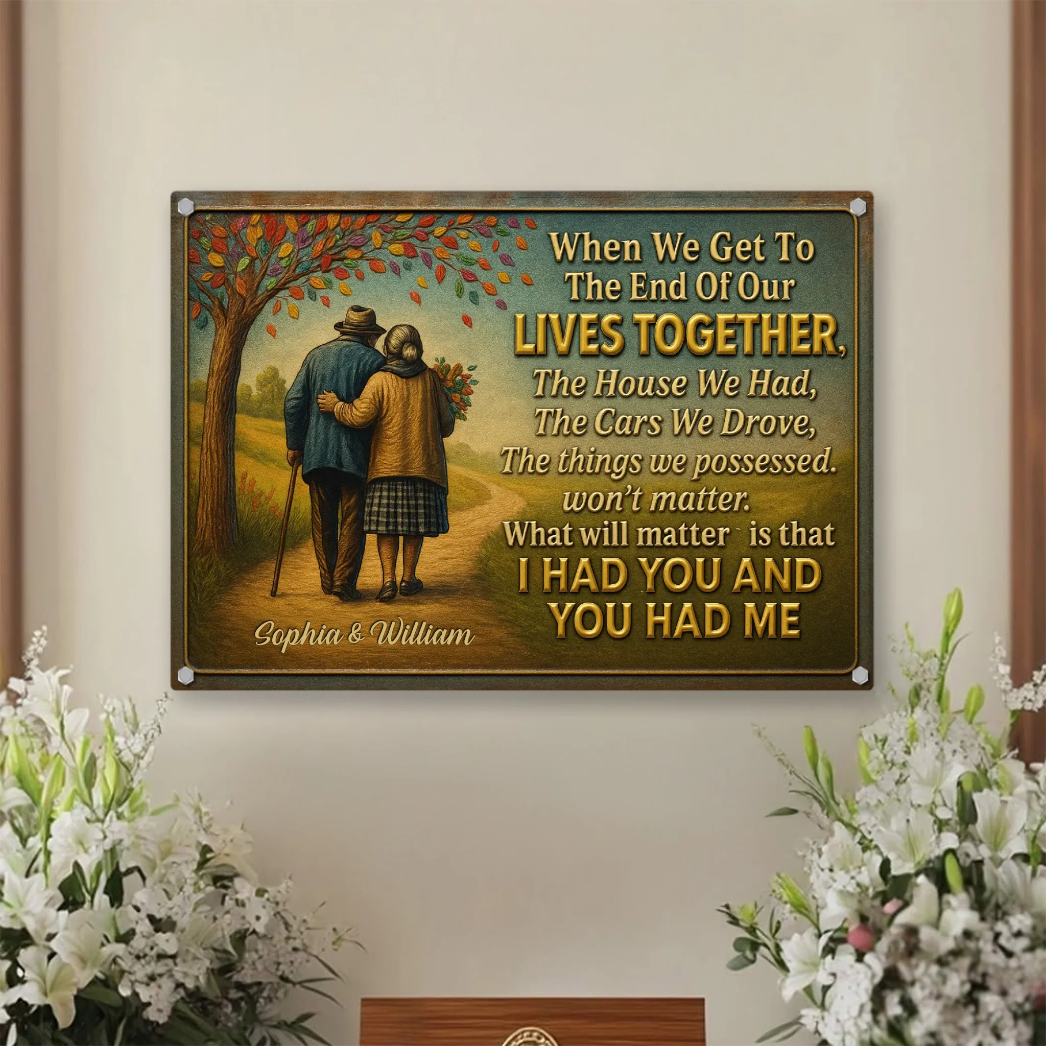 Duconspace Metal Sign Lanscape Indoor, Metal Sign Hanging on Living Room Wall