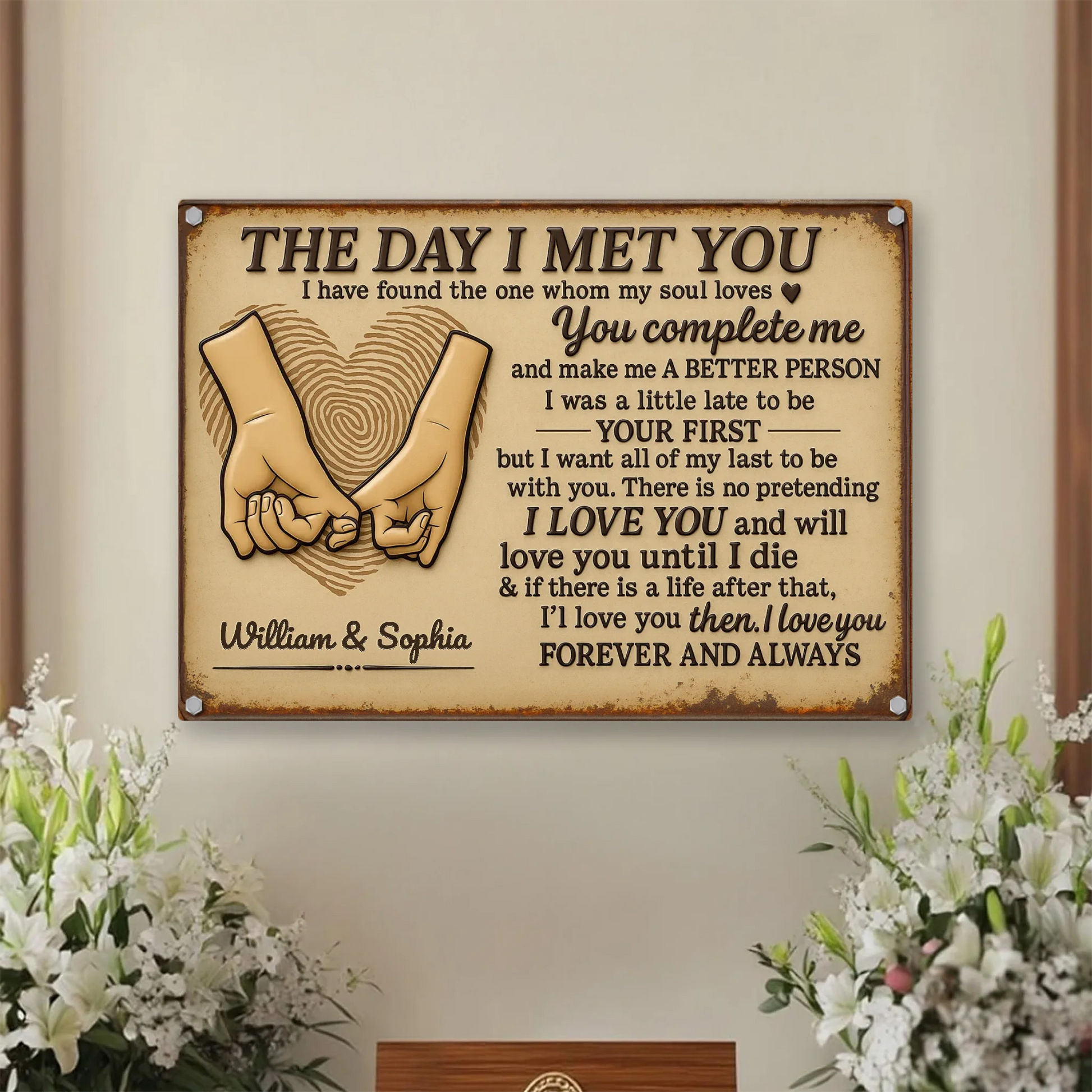 Duconspace Metal Sign Lanscape Indoor, Metal Sign Hanging on Living Room Wall