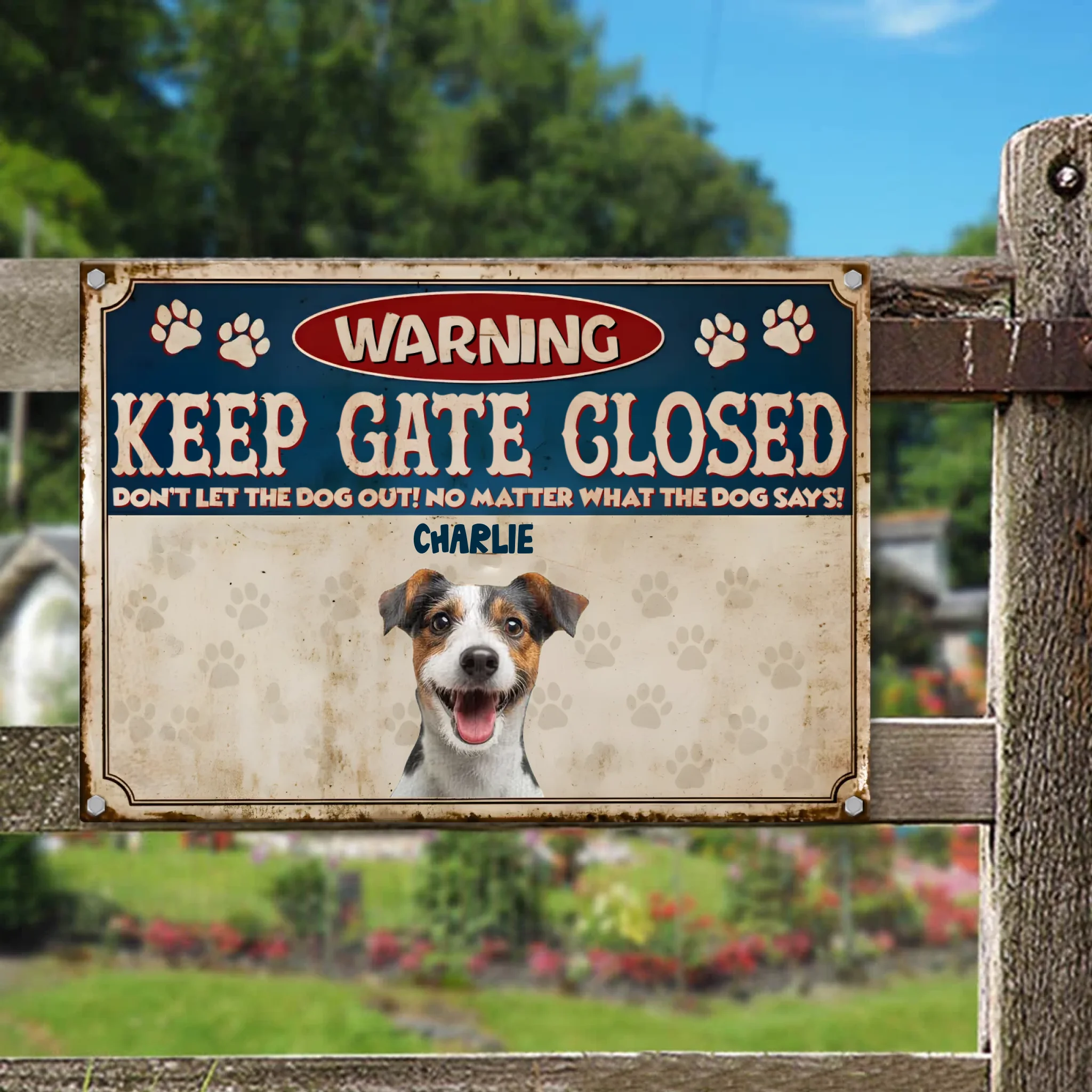 Duconspace Metal Sign Lanscape Outdoor, Metal Sign Hanging on Garden Fence