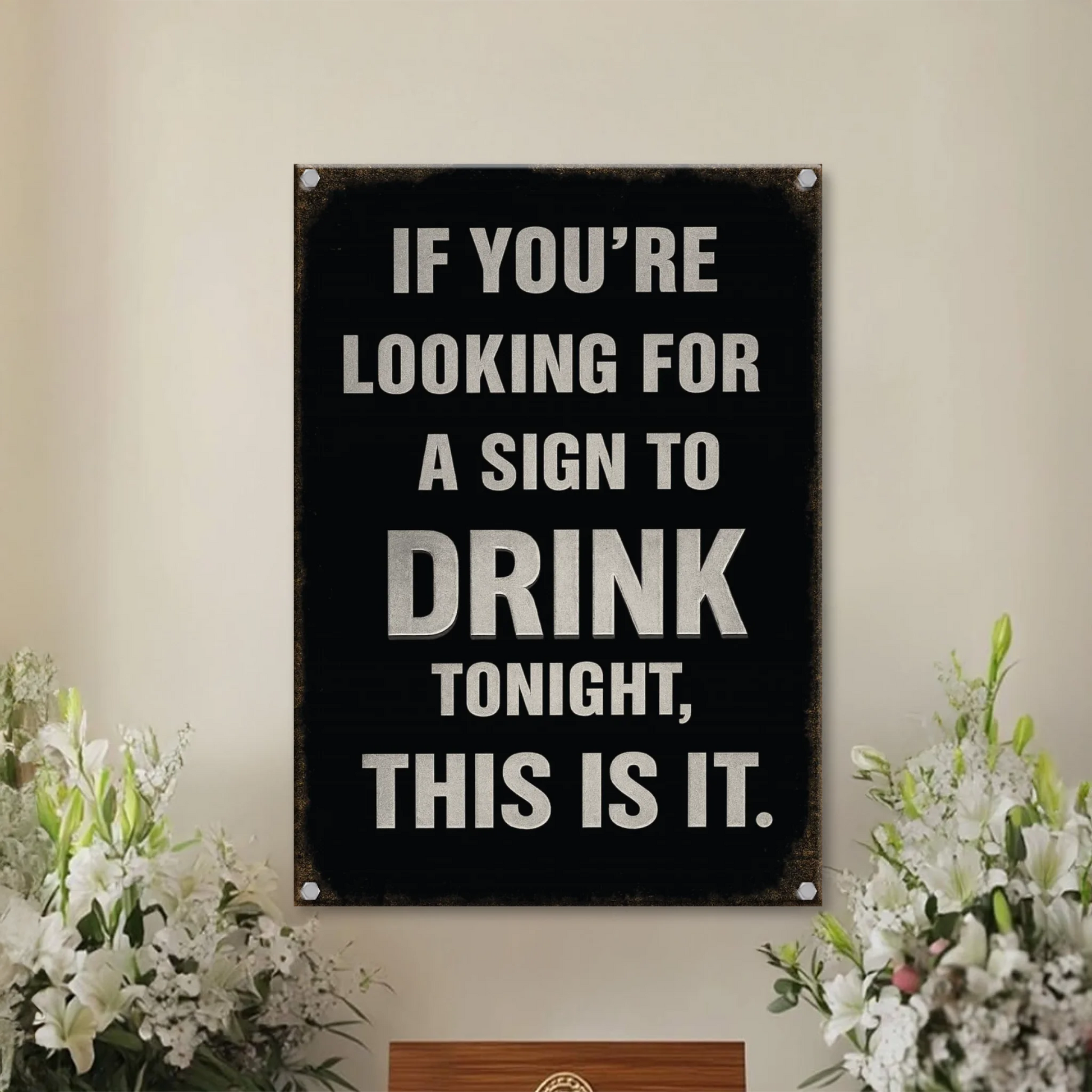 Duconspace Metal Sign Portrait Indoor, Metal Sign Hanging on Living Room Wall