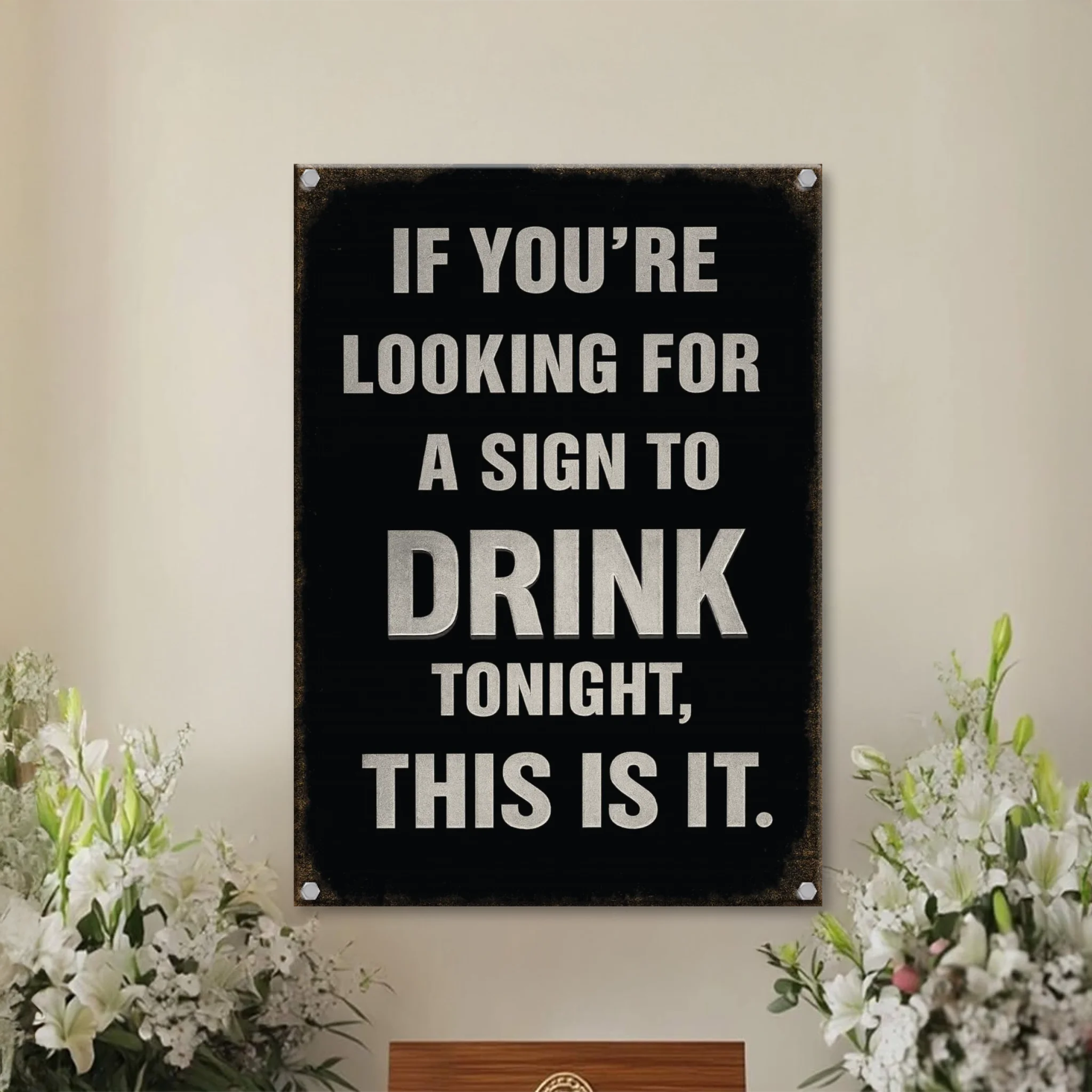 Duconspace Metal Sign Portrait Indoor, Metal Sign Hanging on Living Room Wall