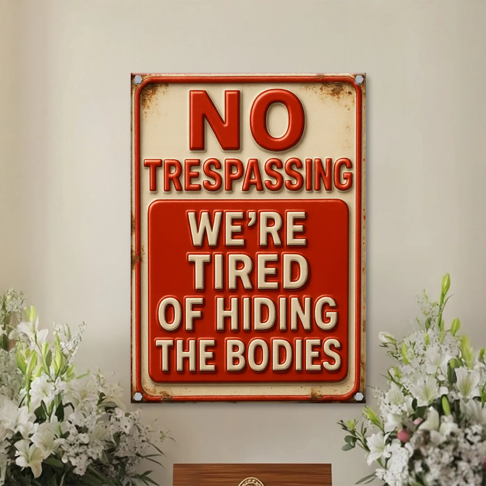 Duconspace Metal Sign Portrait Indoor, Metal Sign Hanging on Living Room Wall