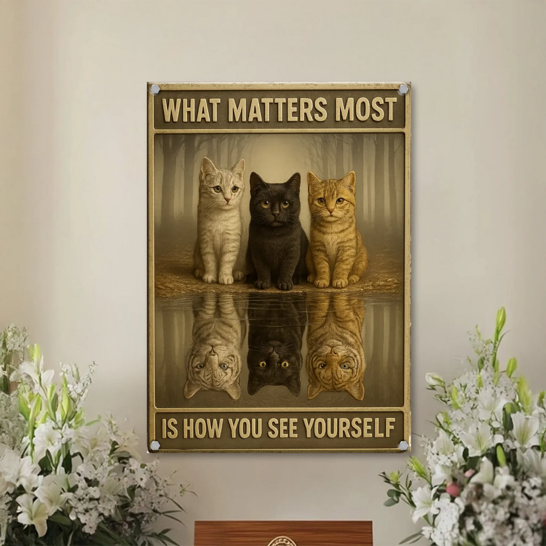 Cat Metal Sign - What Matters Most is How You See Yourself
