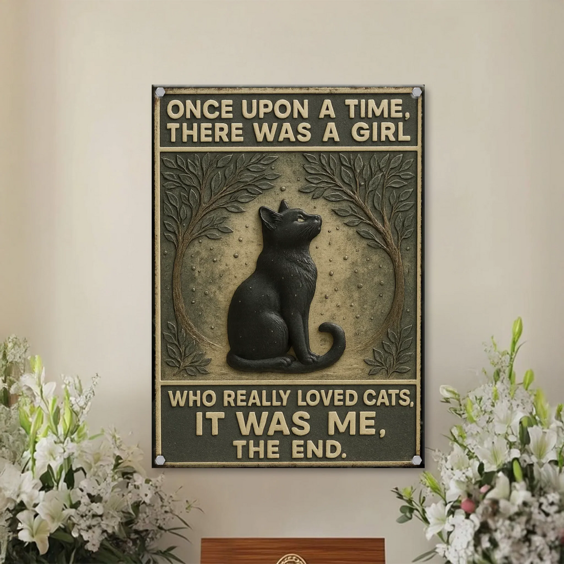 Black Cat Metal Sign, Once Upon A Time Metal Sign