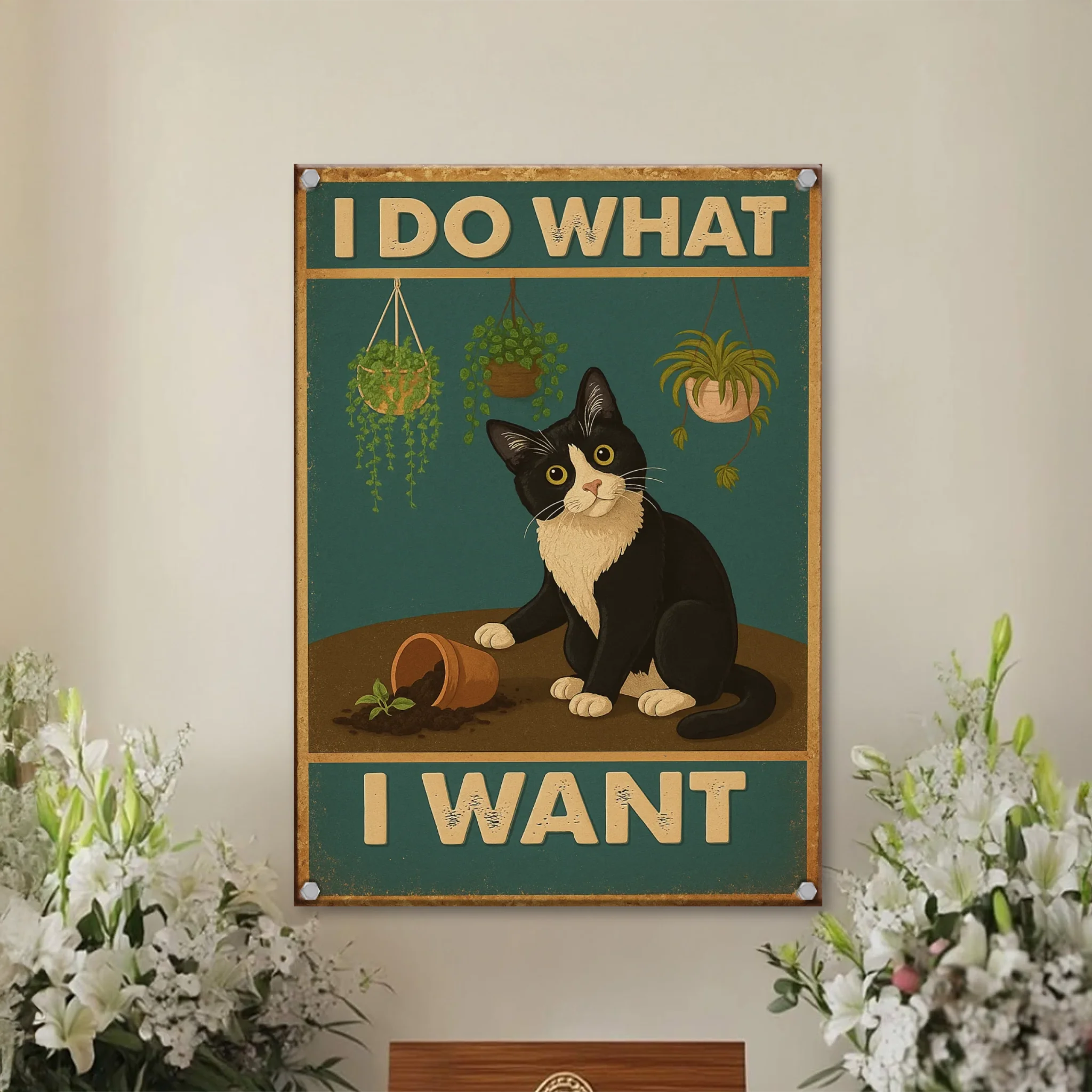 Duconspace Metal Sign Portrait Indoor, Metal Sign Hanging on Living Room Wall