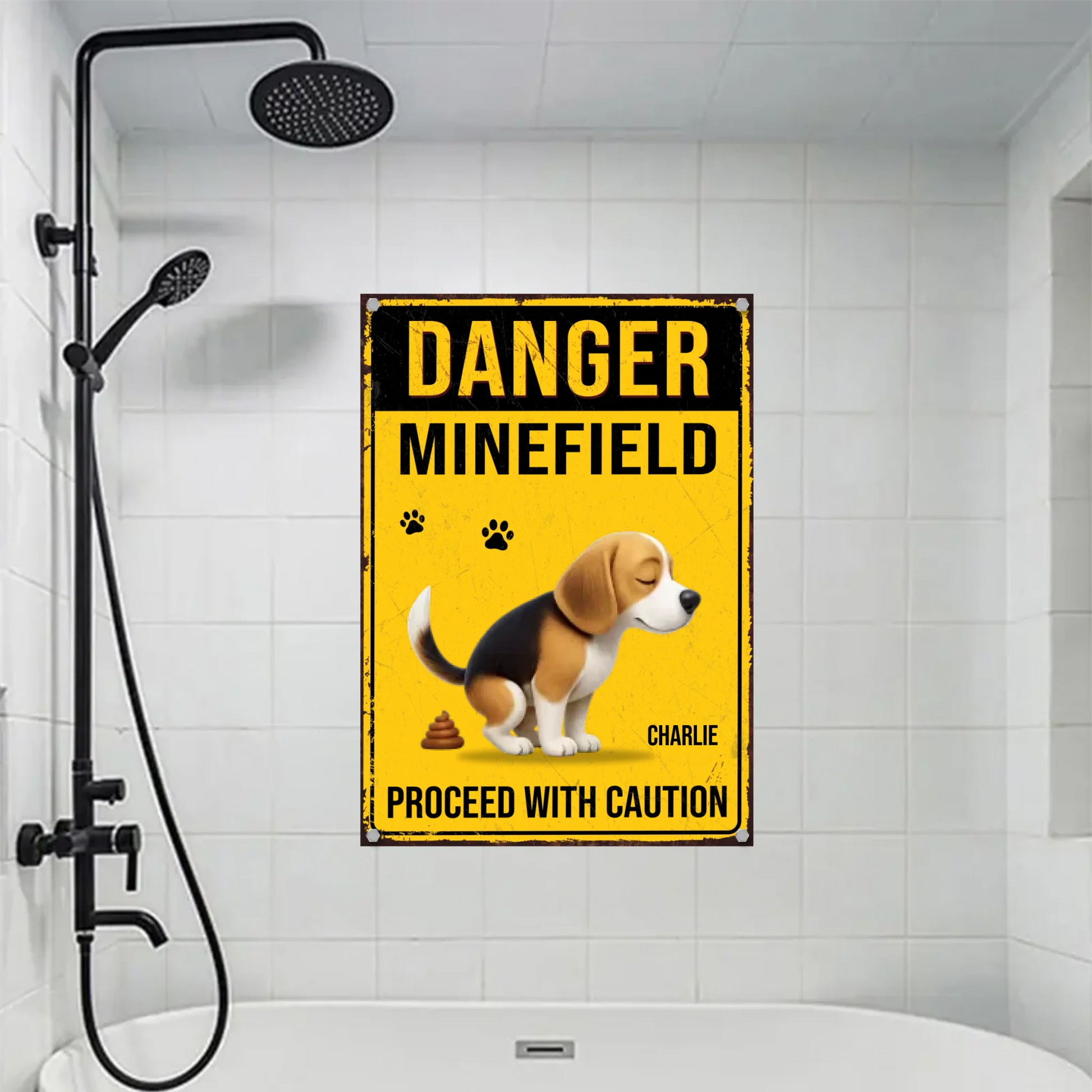 Mockup Metal Sign portrait bathroom