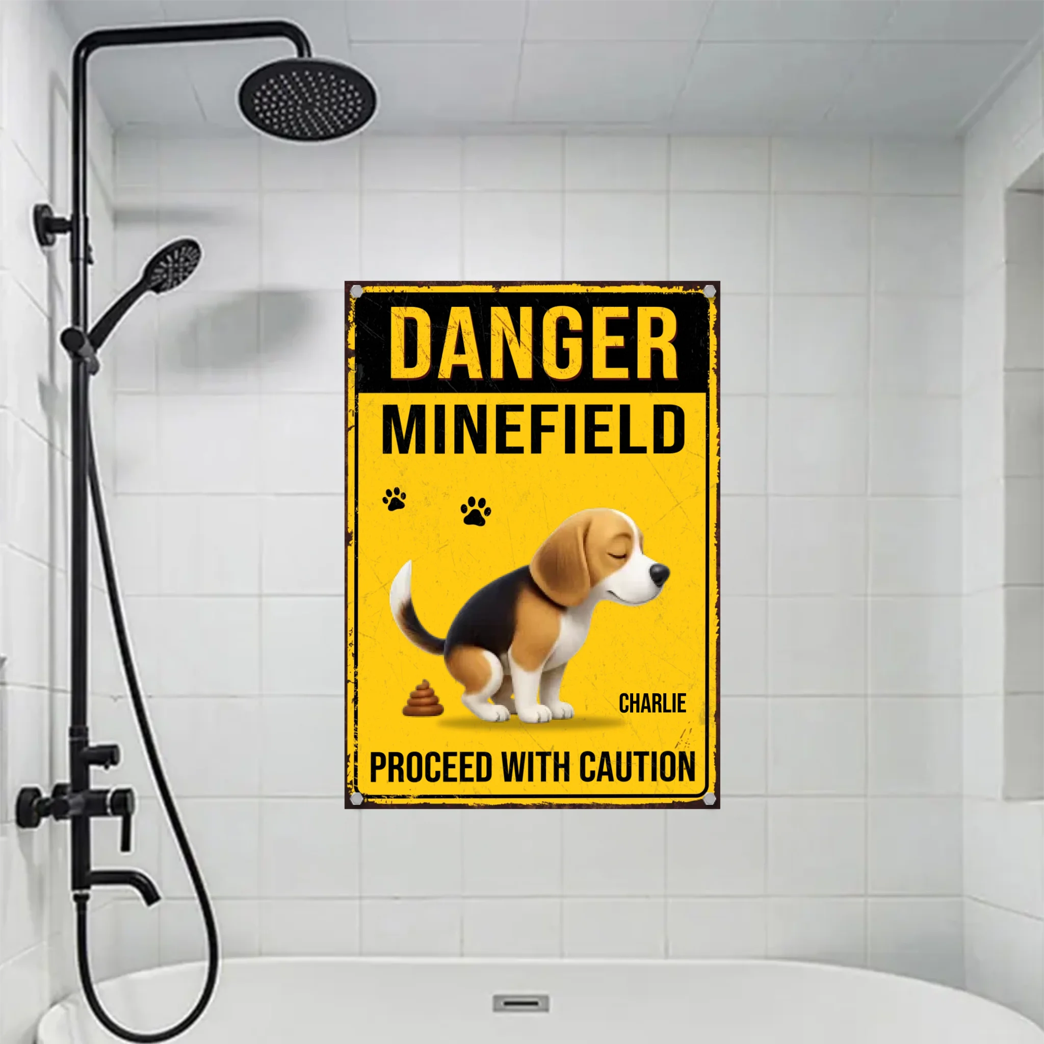 Mockup Metal Sign portrait bathroom
