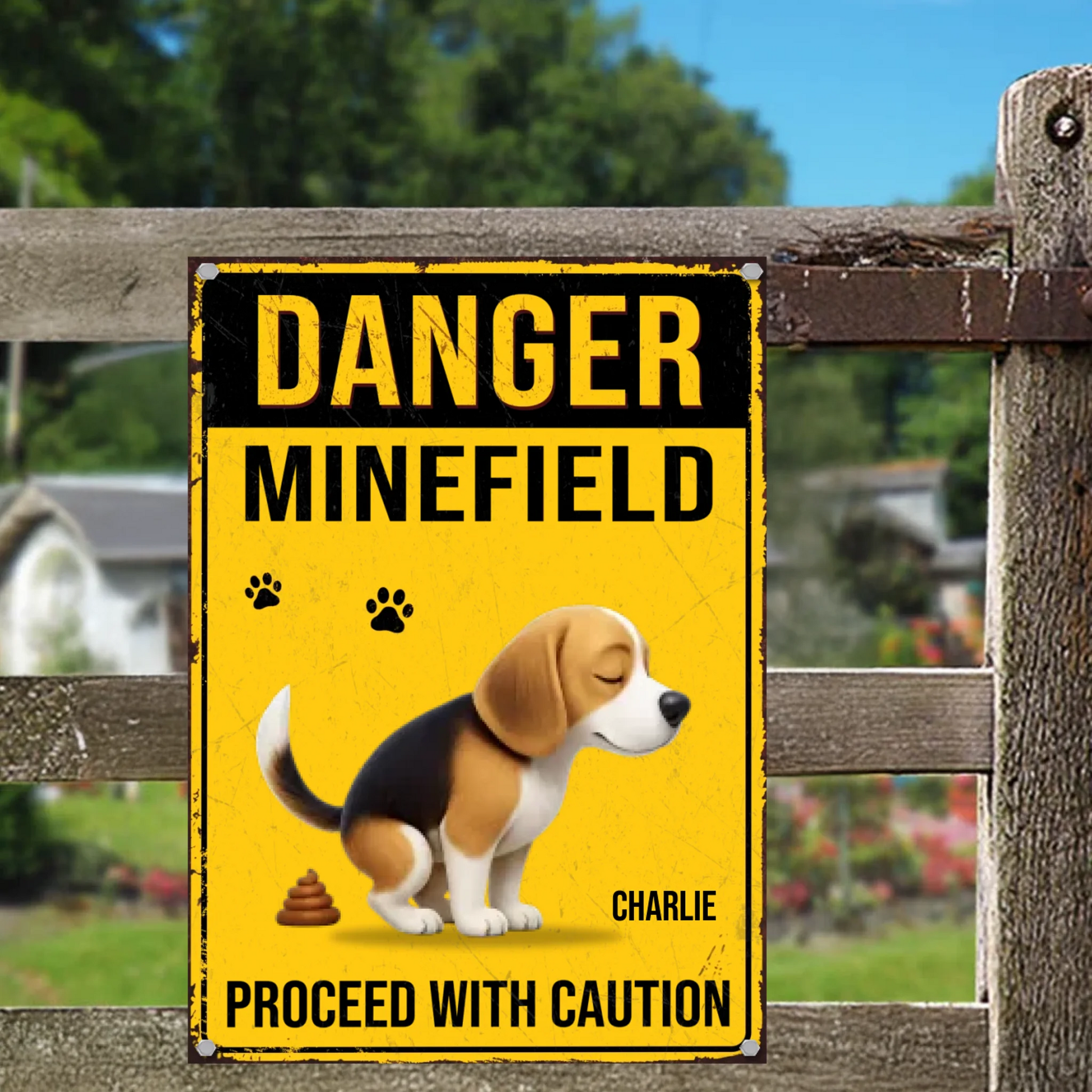 Mockup Metal Sign portrait outdoor 2