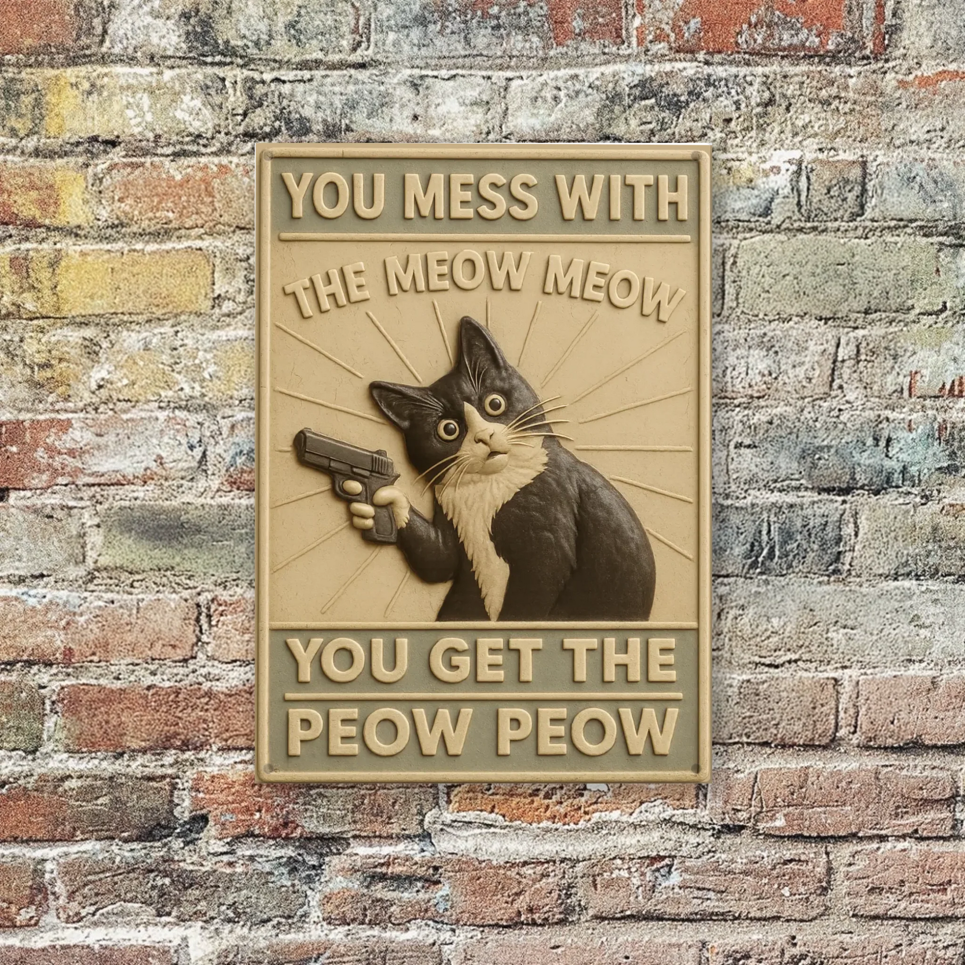 Duconspace Metal Sign Portrait Hanging On A Wall Outside House