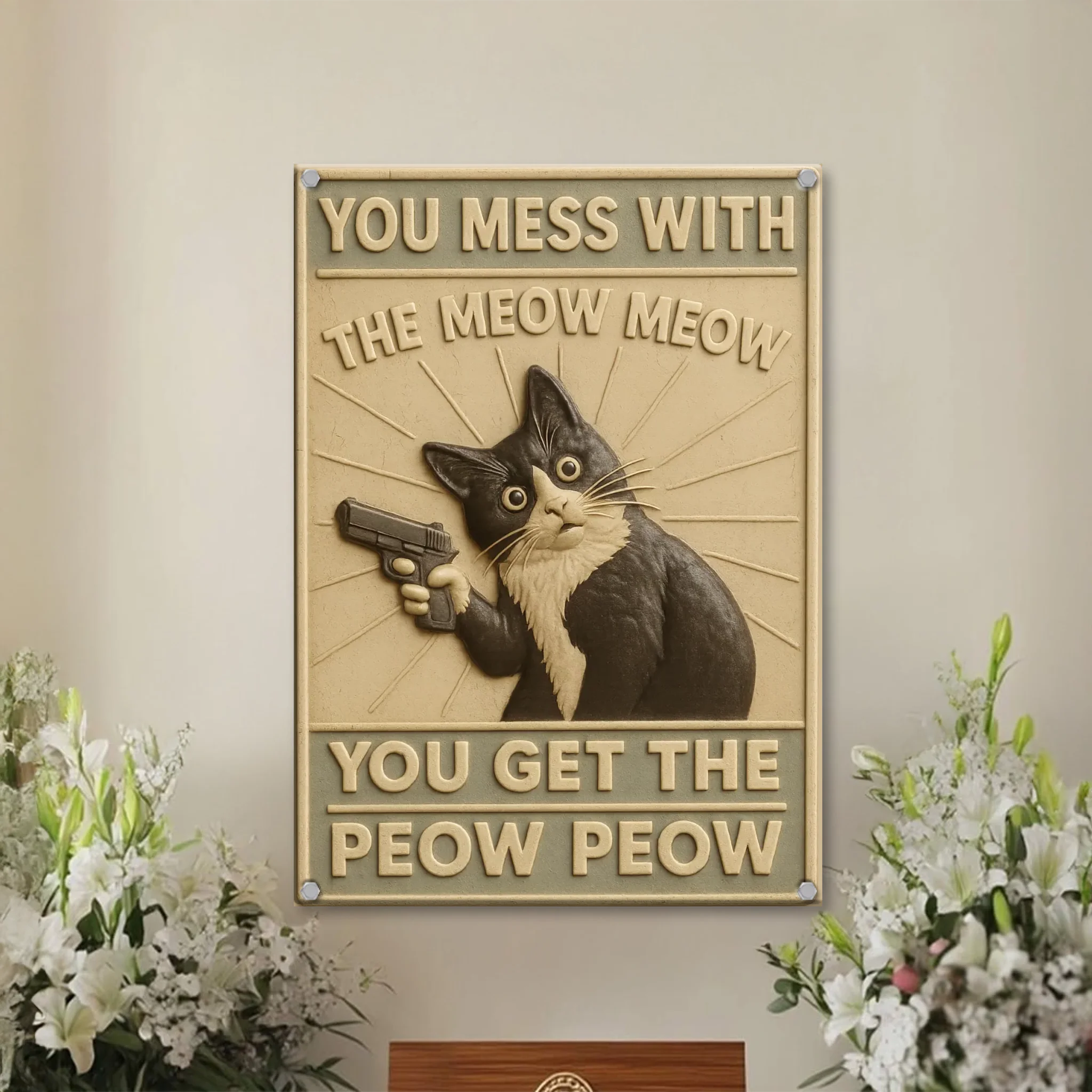 Duconspace Metal Sign Portrait Indoor, Metal Sign Hanging on Living Room Wall