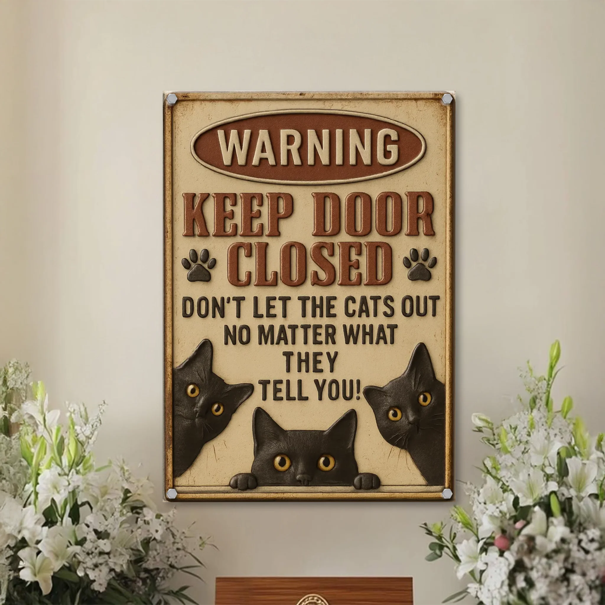 Duconspace Metal Sign Portrait Indoor, Metal Sign Hanging on Living Room Wall