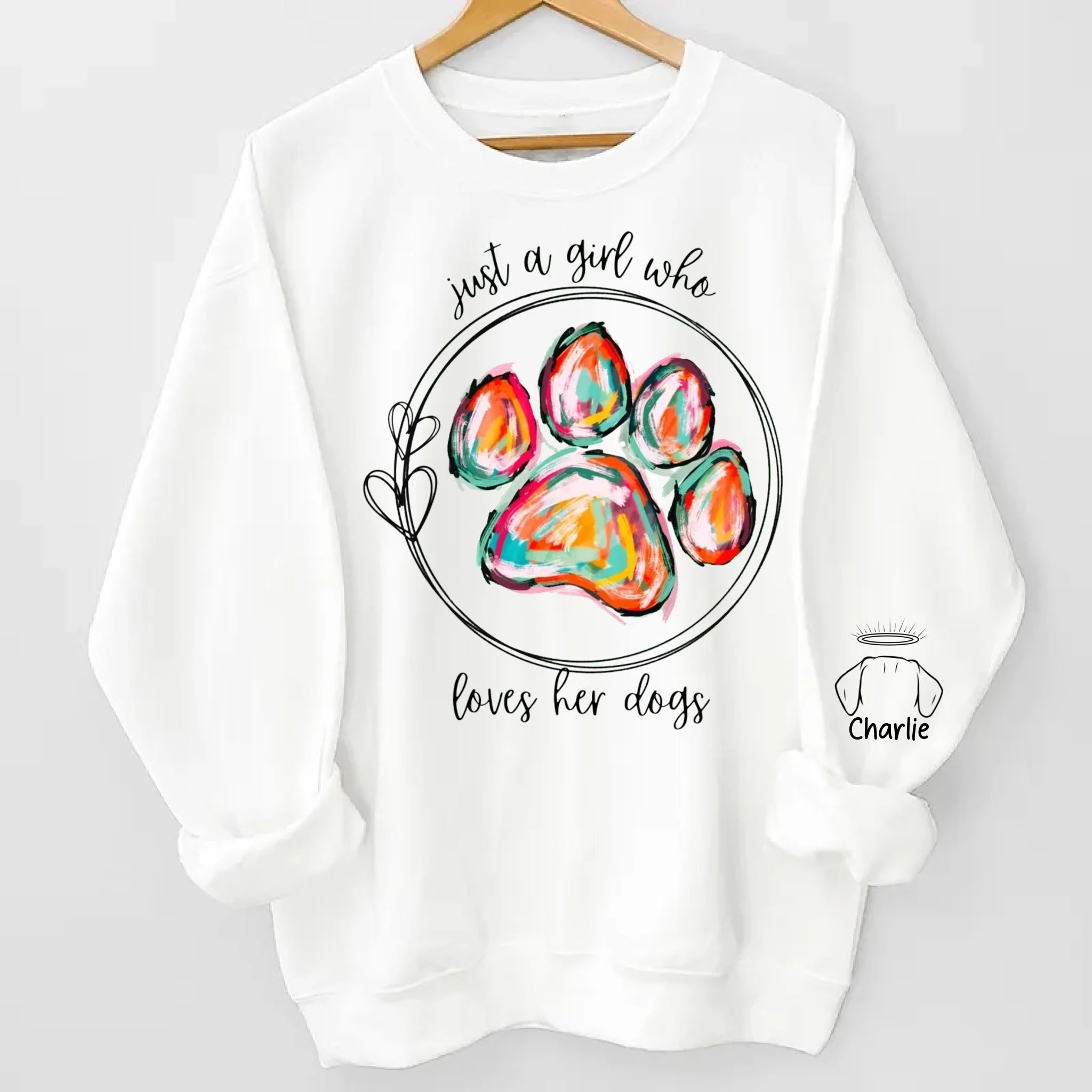 Just a Girl Who Loves Her Dogs Sweatshirt, Hoodie, Memorial Gift for Dog Moms