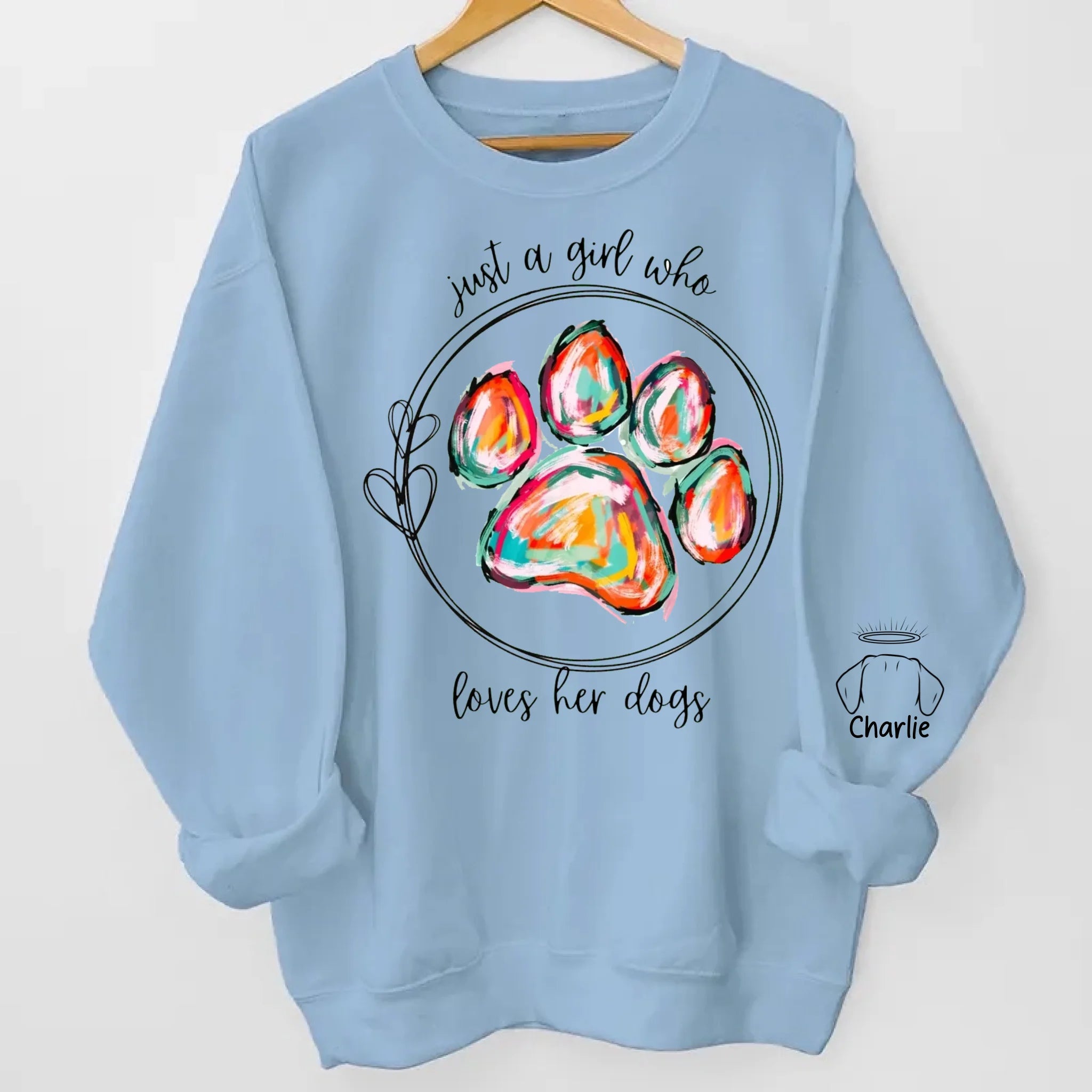 Just a Girl Who Loves Her Dogs Sweatshirt, Hoodie, Memorial Gift for Dog Moms