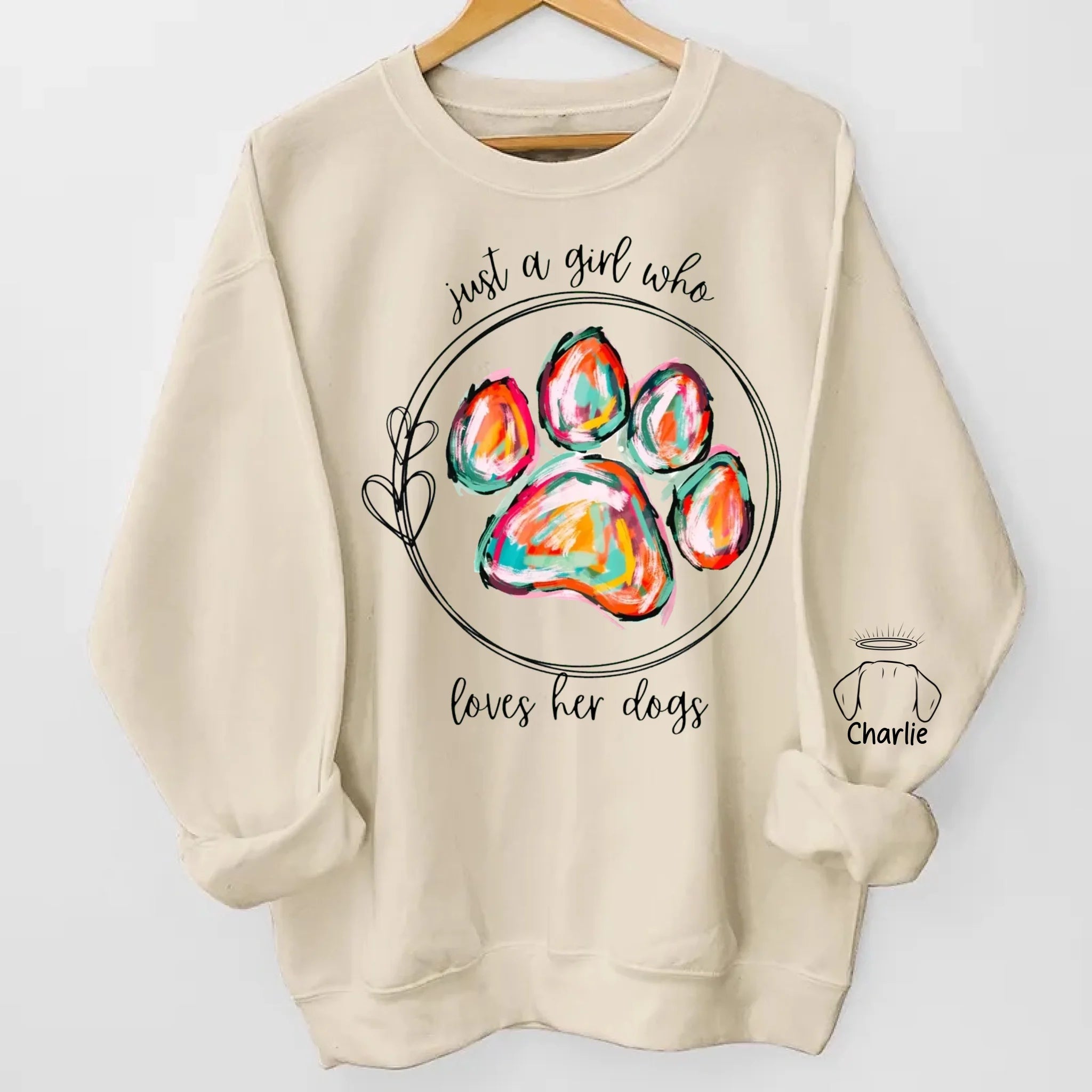 Just a Girl Who Loves Her Dogs Sweatshirt, Hoodie, Memorial Gift for Dog Moms