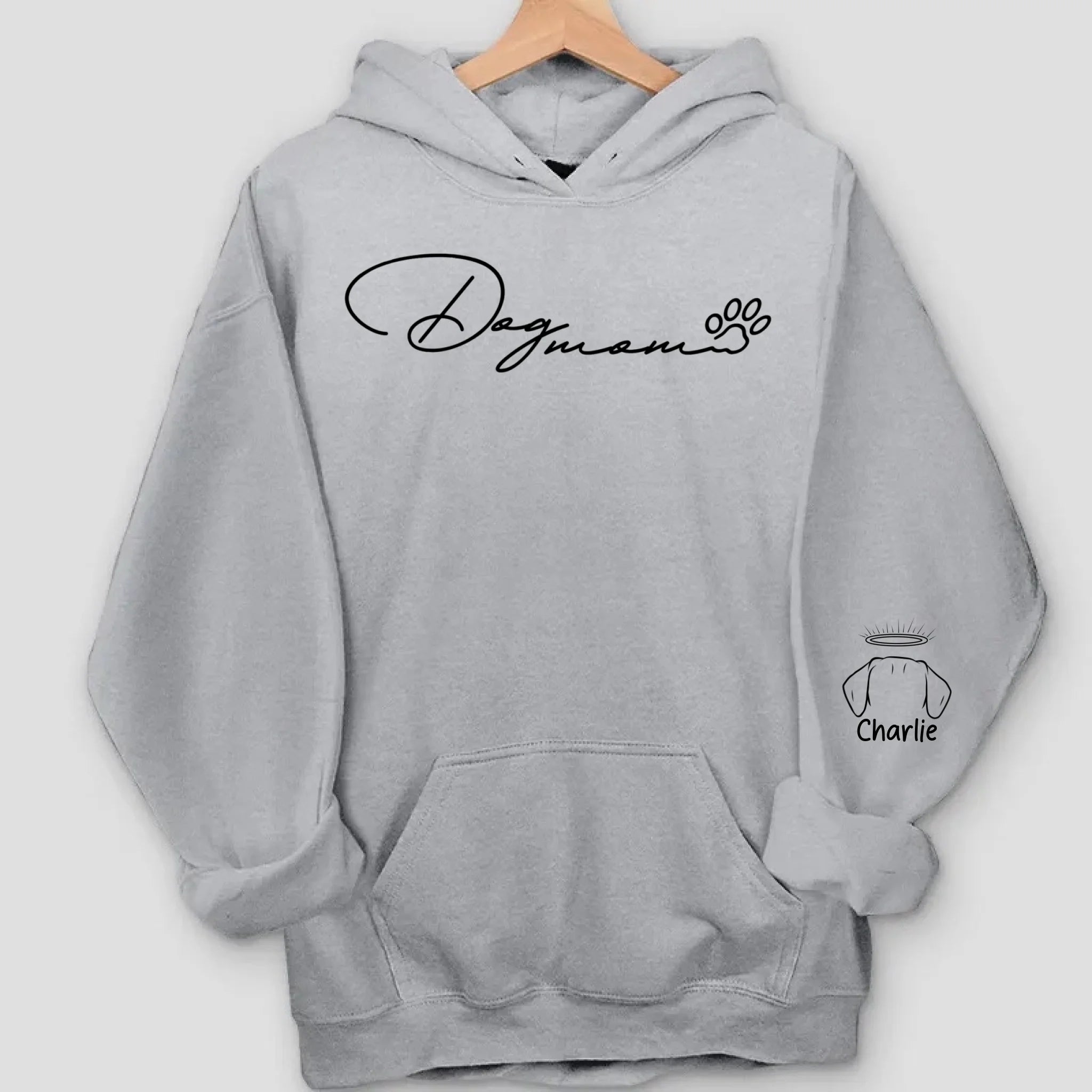 Dog Mom Hoodie with Paw Print – Cute Minimalist Sweatshirt for Dog Lovers