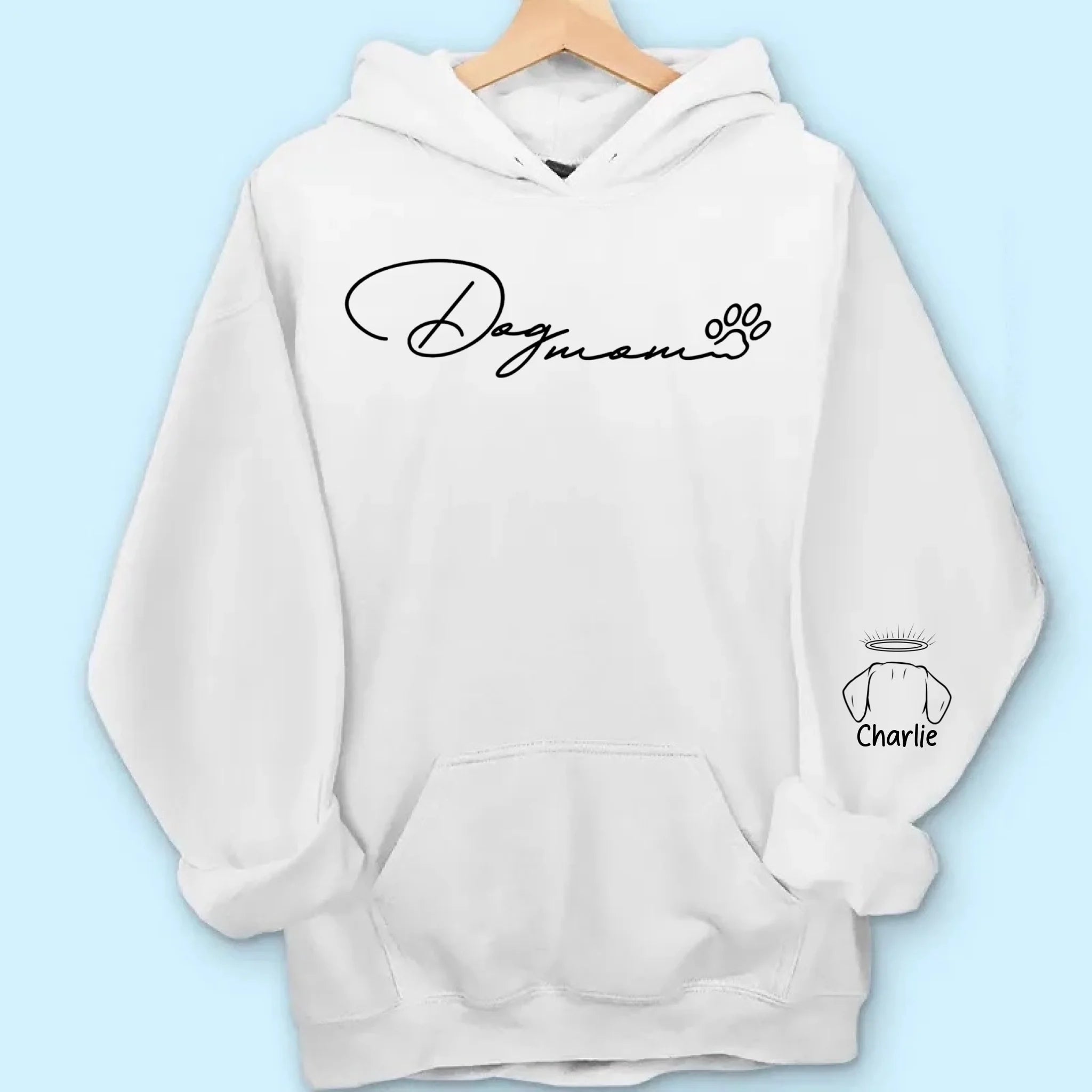 Dog Mom Hoodie with Paw Print – Cute Minimalist Sweatshirt for Dog Lovers