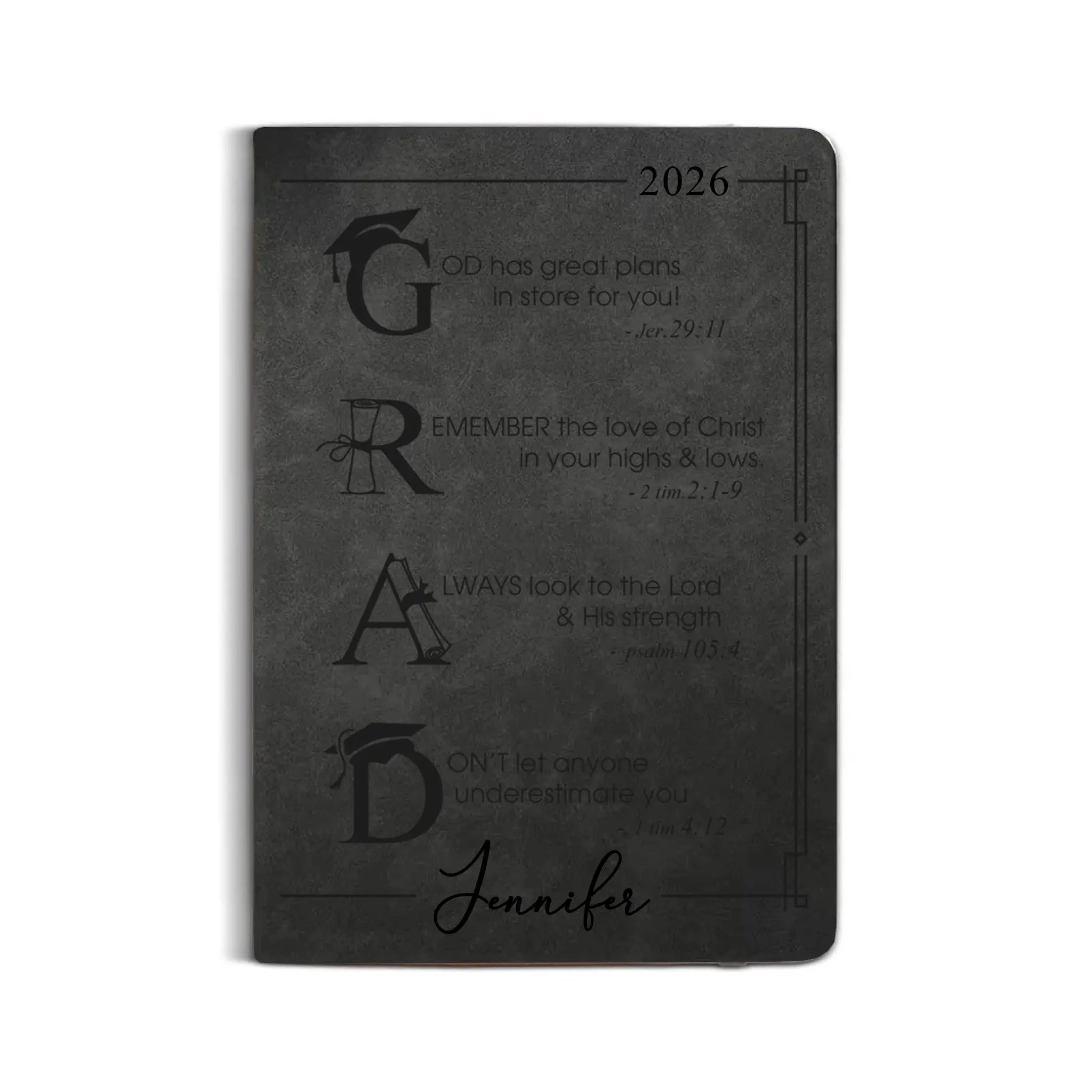 Leather Notebook Print - Leather Journal - Black Colors