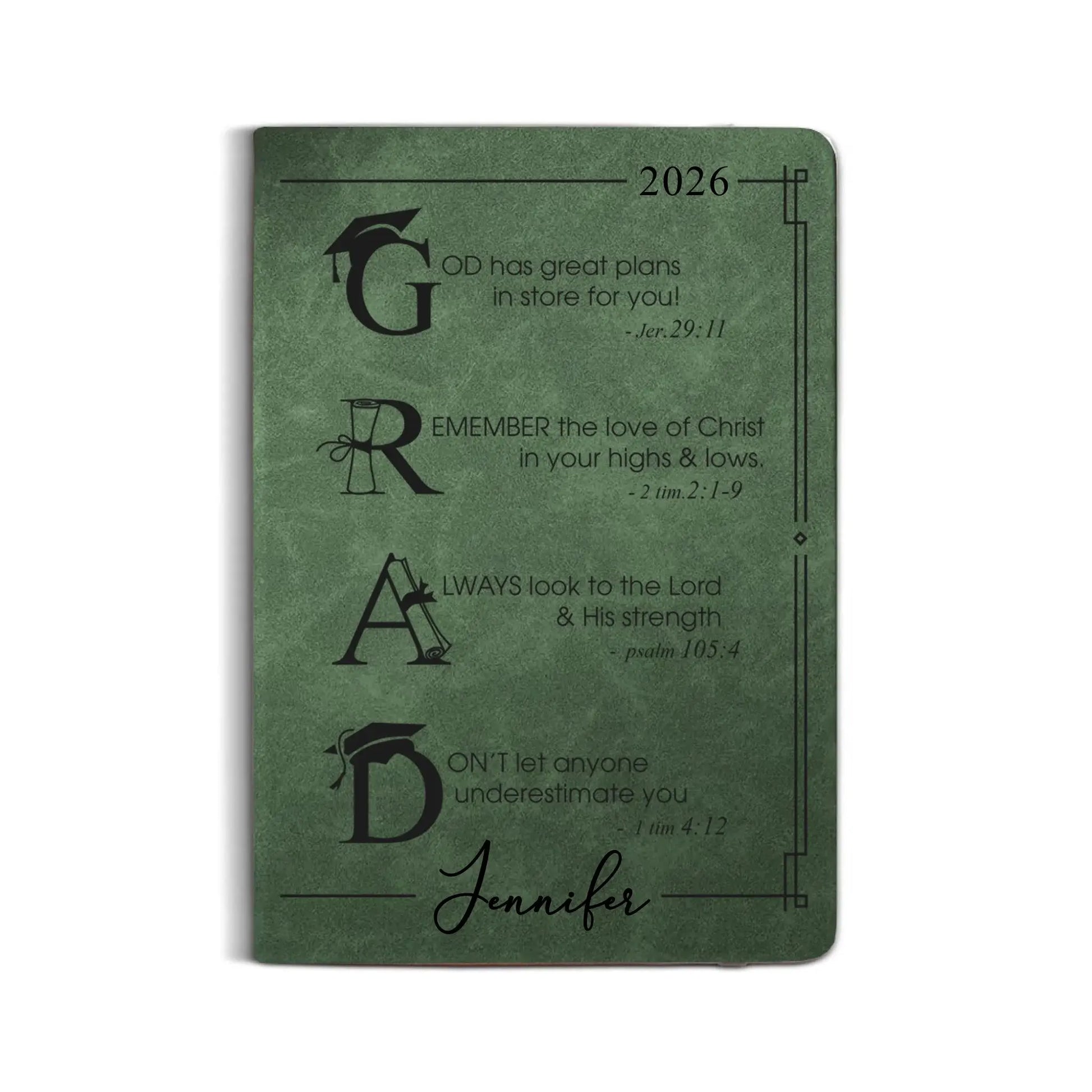 Leather Notebook Print - Leather Journal - Green Colors