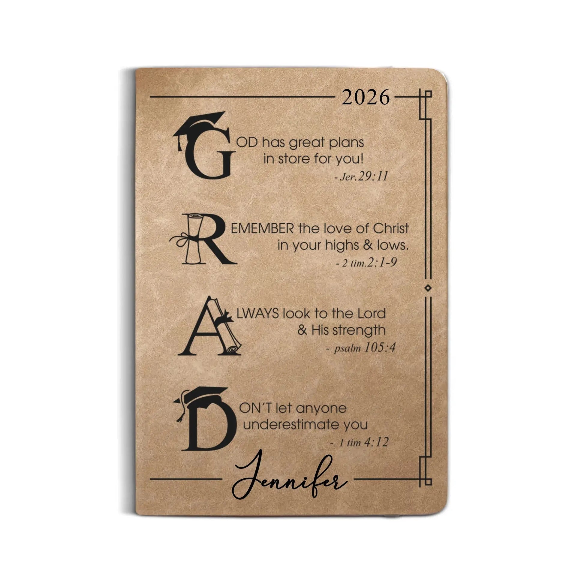 Leather Notebook Print - Leather Journal - Khaki Colors