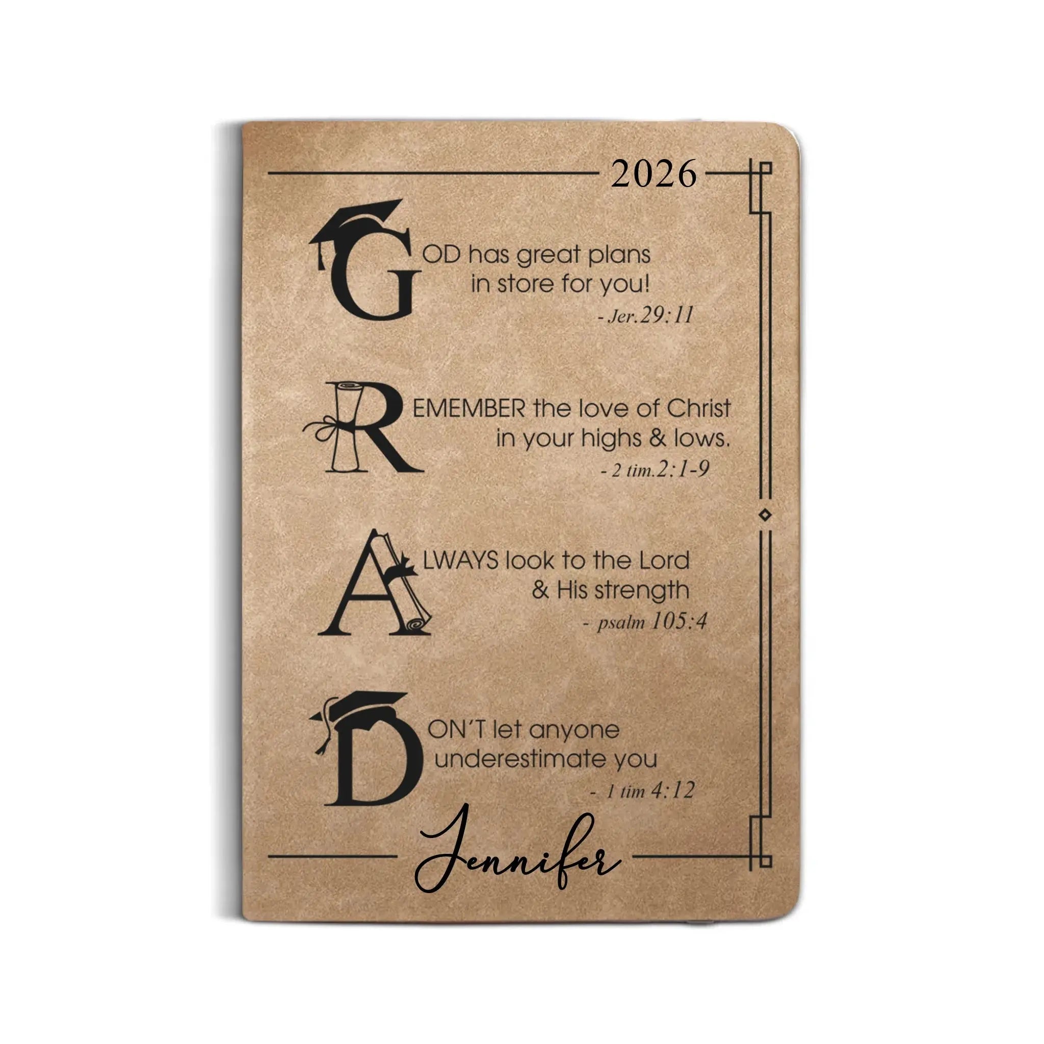 Leather Notebook Print - Leather Journal - Khaki Colors