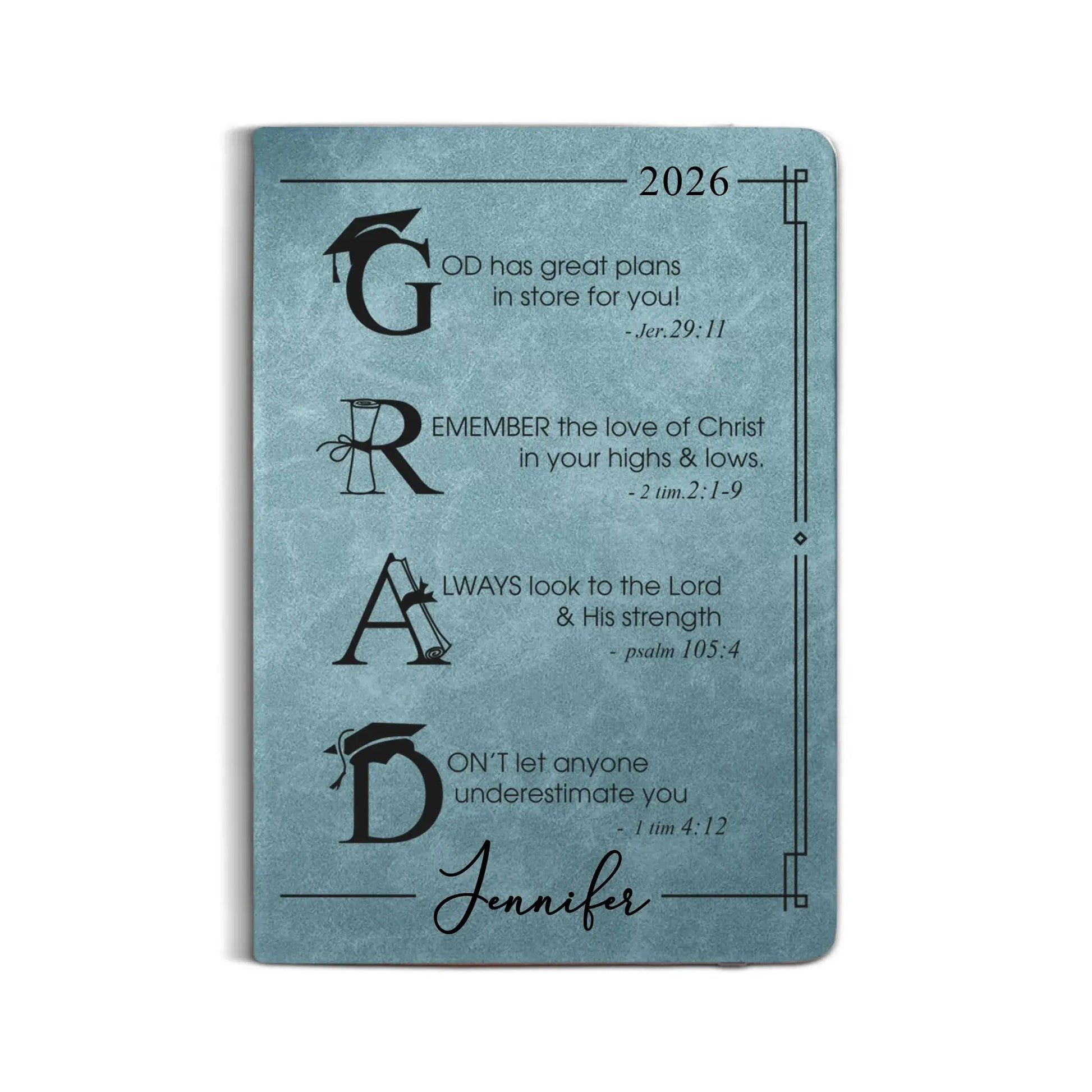 Leather Notebook Print - Leather Journal - Sky Blue Colors
