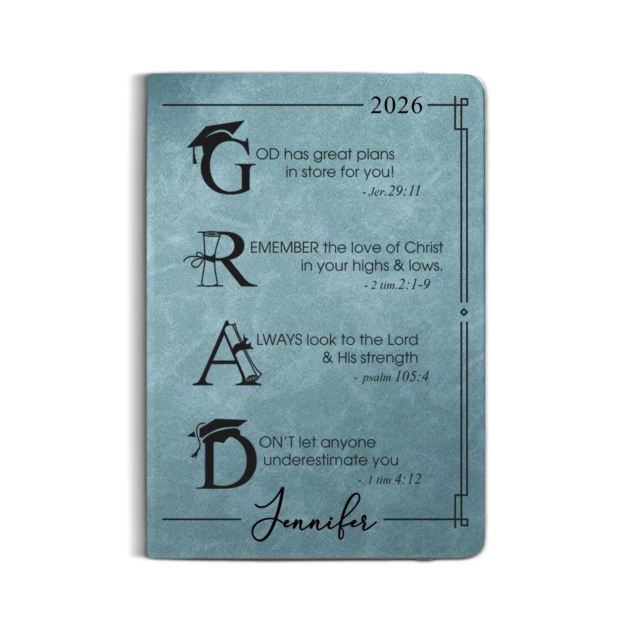 Leather Notebook Print - Leather Journal - Sky Blue Colors