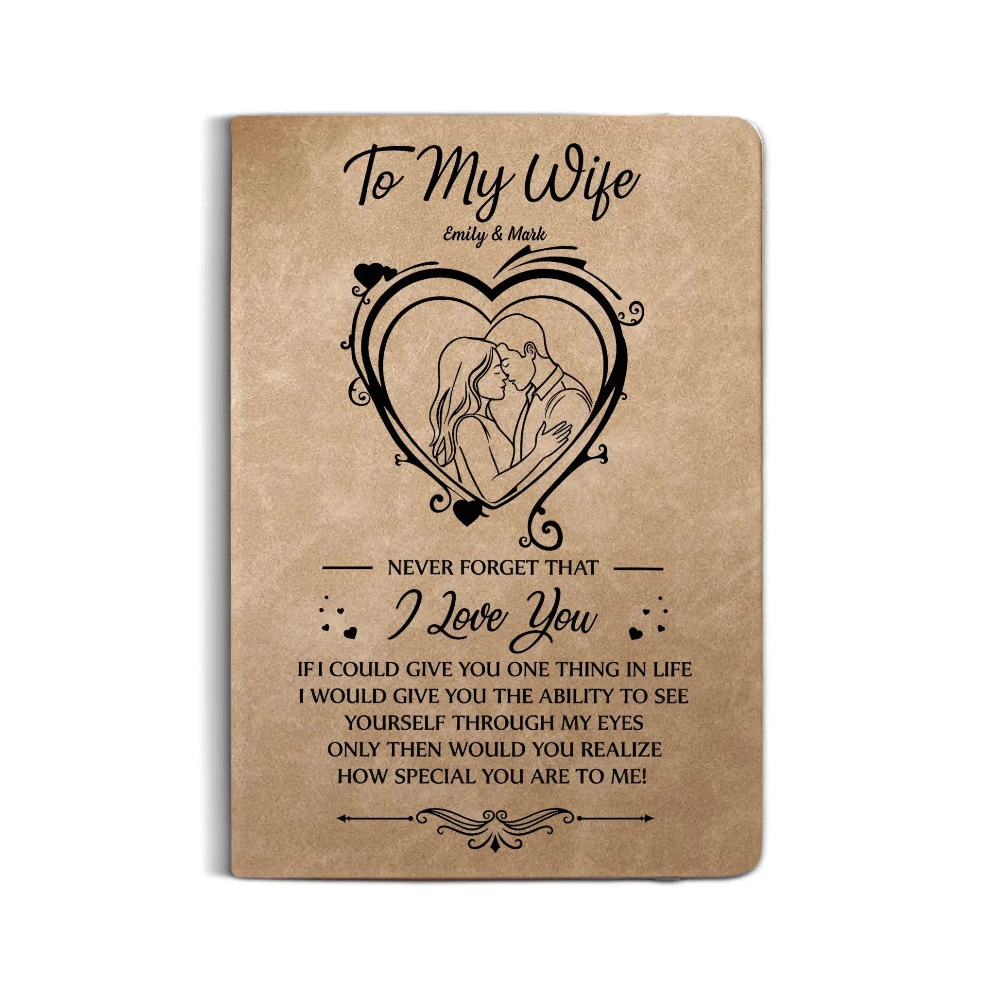 Leather Notebook Print - Leather Journal - Khaki Colors