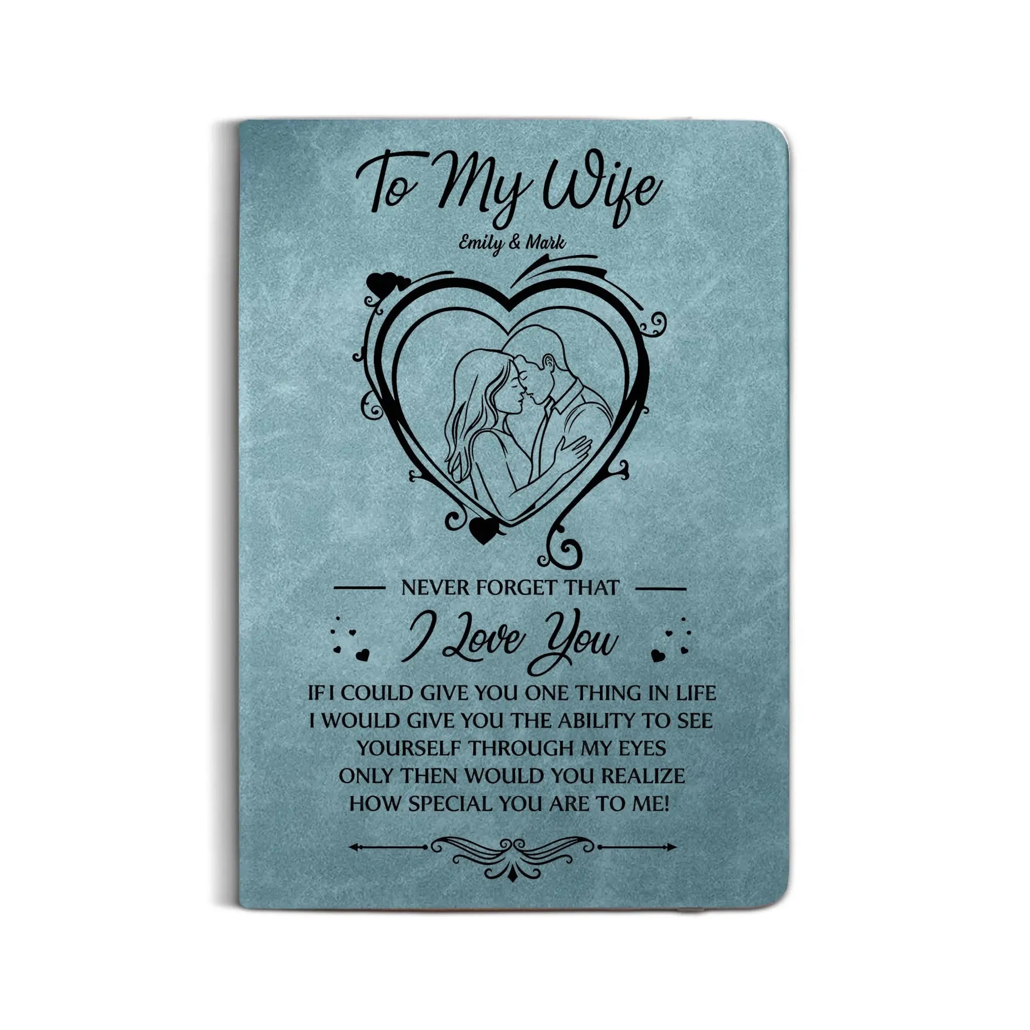 Leather Notebook Print - Leather Journal - Sky Blue Colors
