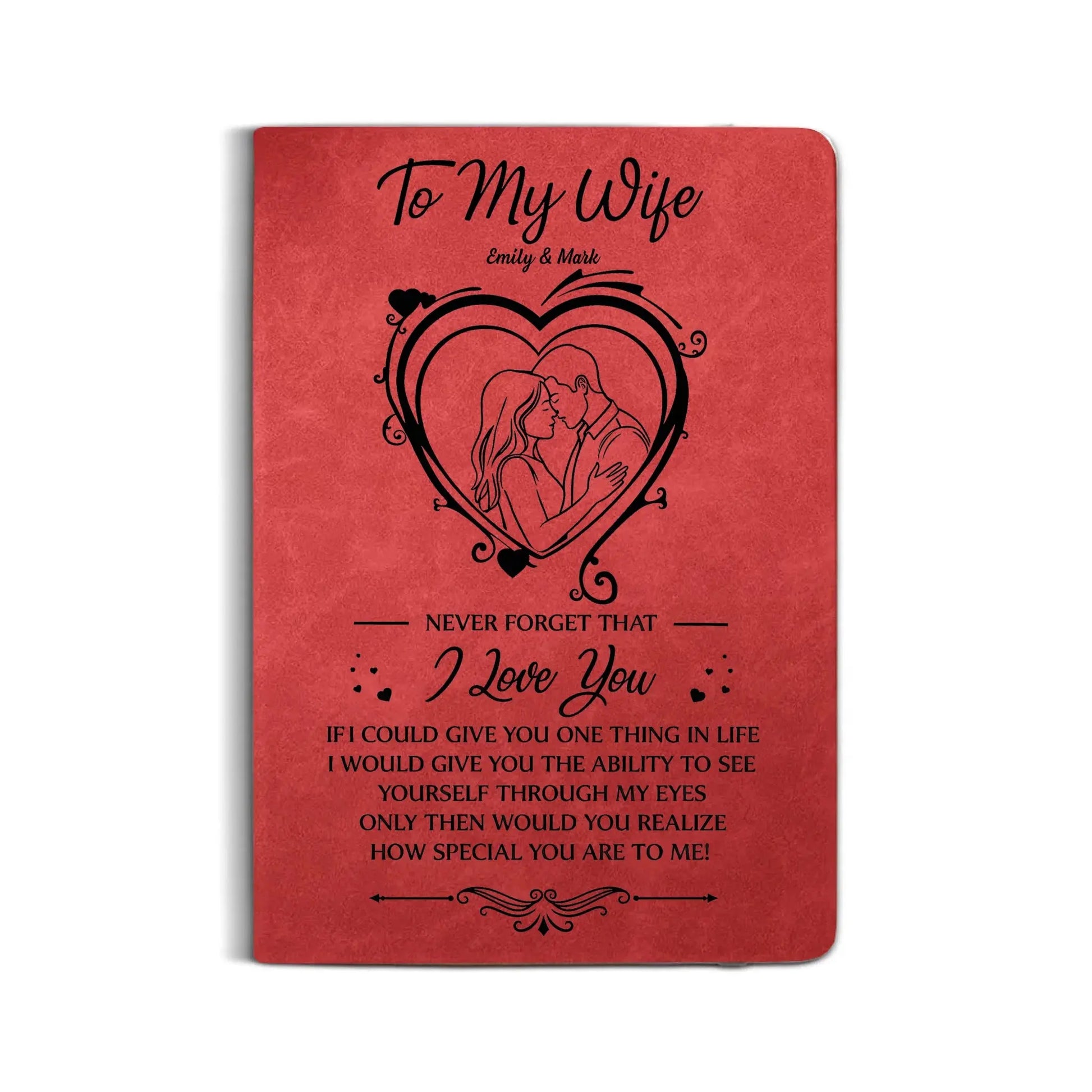 Leather Notebook Print - Leather Journal - Red Colors