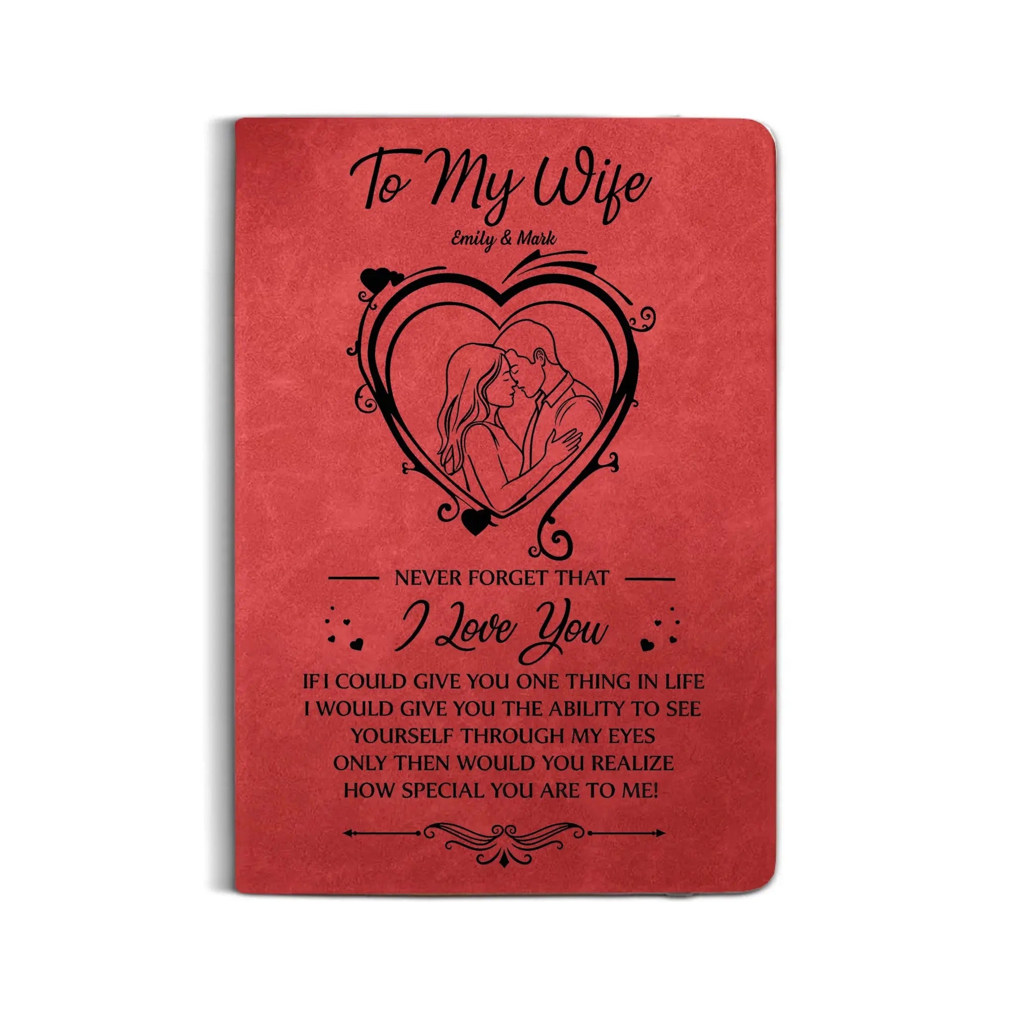 Leather Notebook Print - Leather Journal - Red Colors
