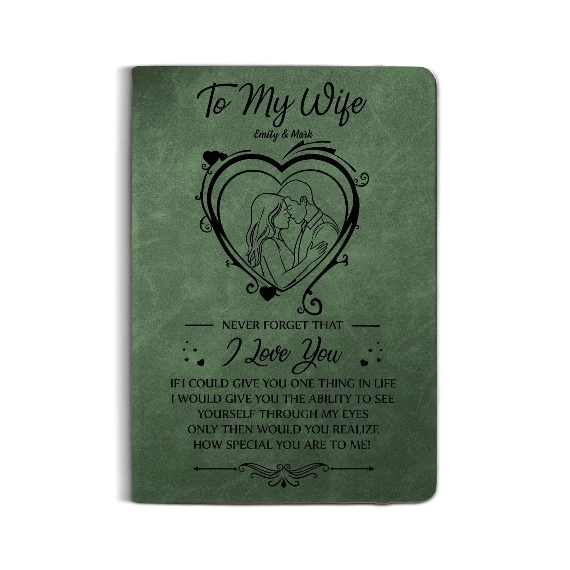 Leather Notebook Print - Leather Journal - Green Colors